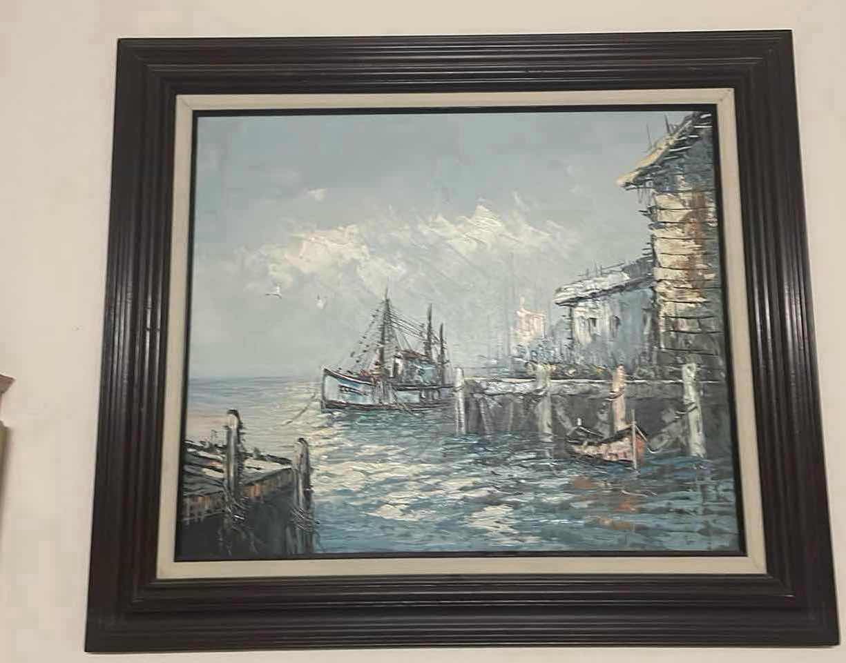 Photo 1 of FRAMED OIL ON CANVAS SEASCAPE SIGNED R.GARCIA ARTWORK 27” x 31”