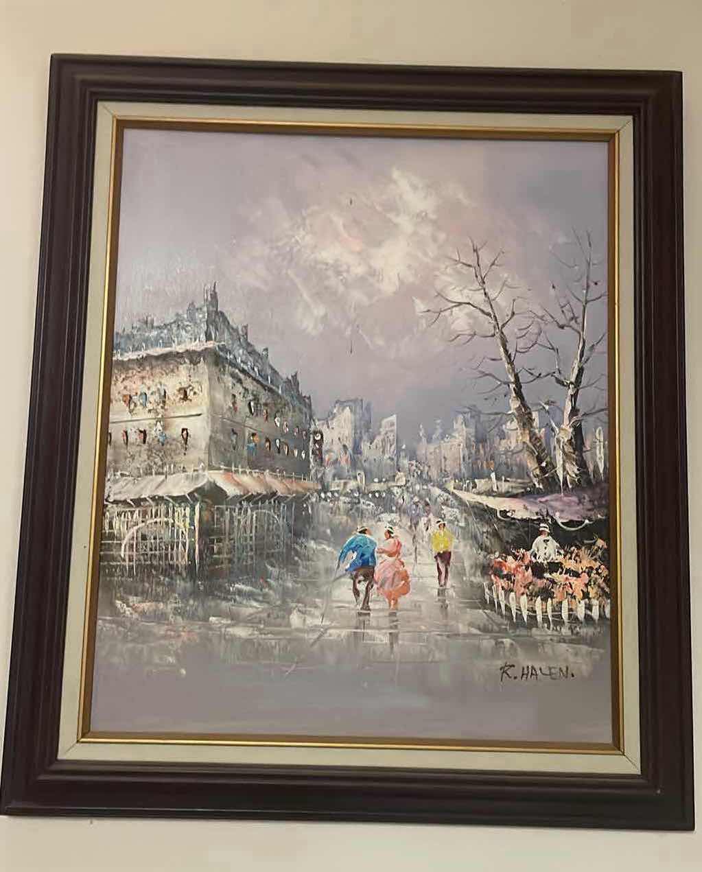 Photo 1 of FRAMED OIL ON CANVAS PAINTING SIGNED R. HALEN ARTWORK 31” x 25”