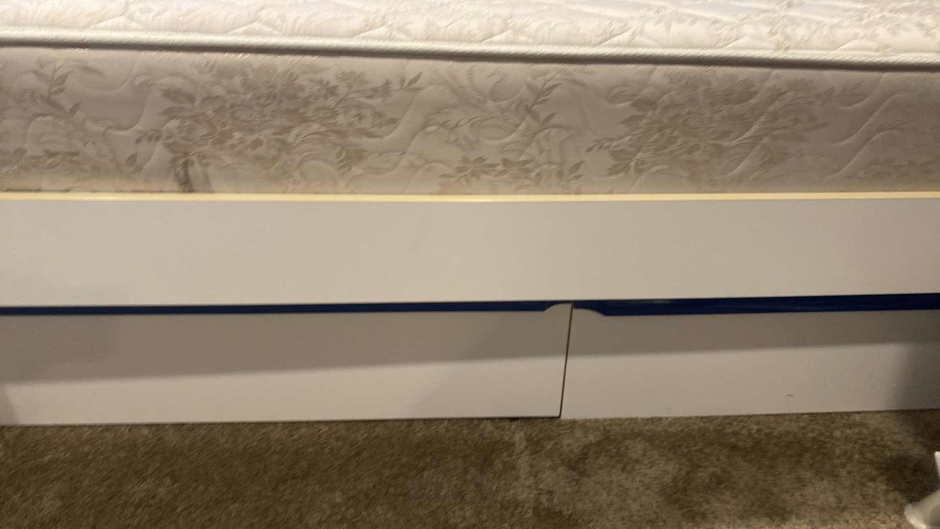 Photo 4 of FULL SIZE PLATFORM BED  WITH 2 STORAGE DRAWERS 56“ x 88“ H40” (mattress and Bunky boards sold separately)