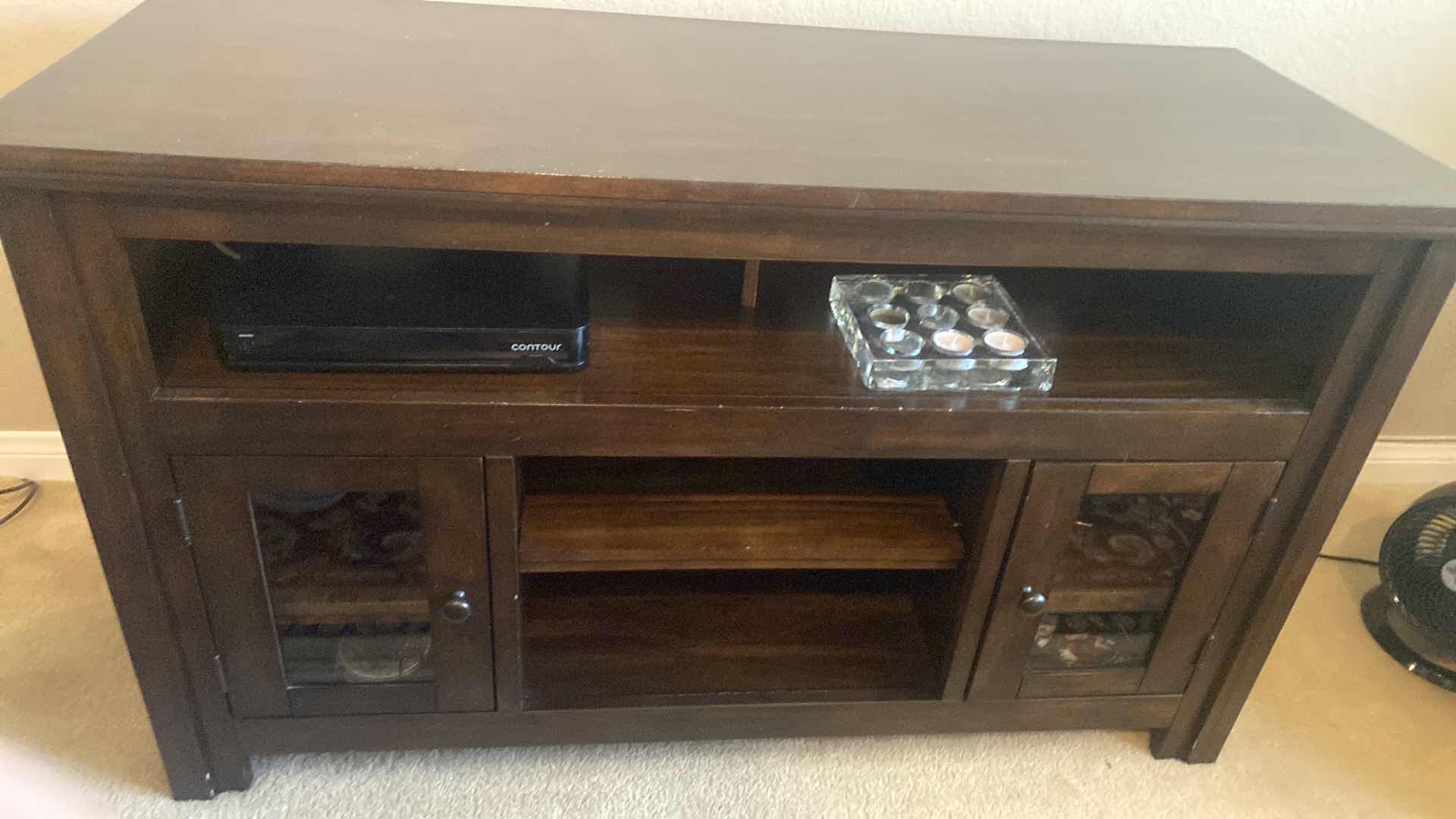 Photo 1 of DARK WOOD ENTERTAINMENT CENTER 20“ x 50“ H29 1/2”
