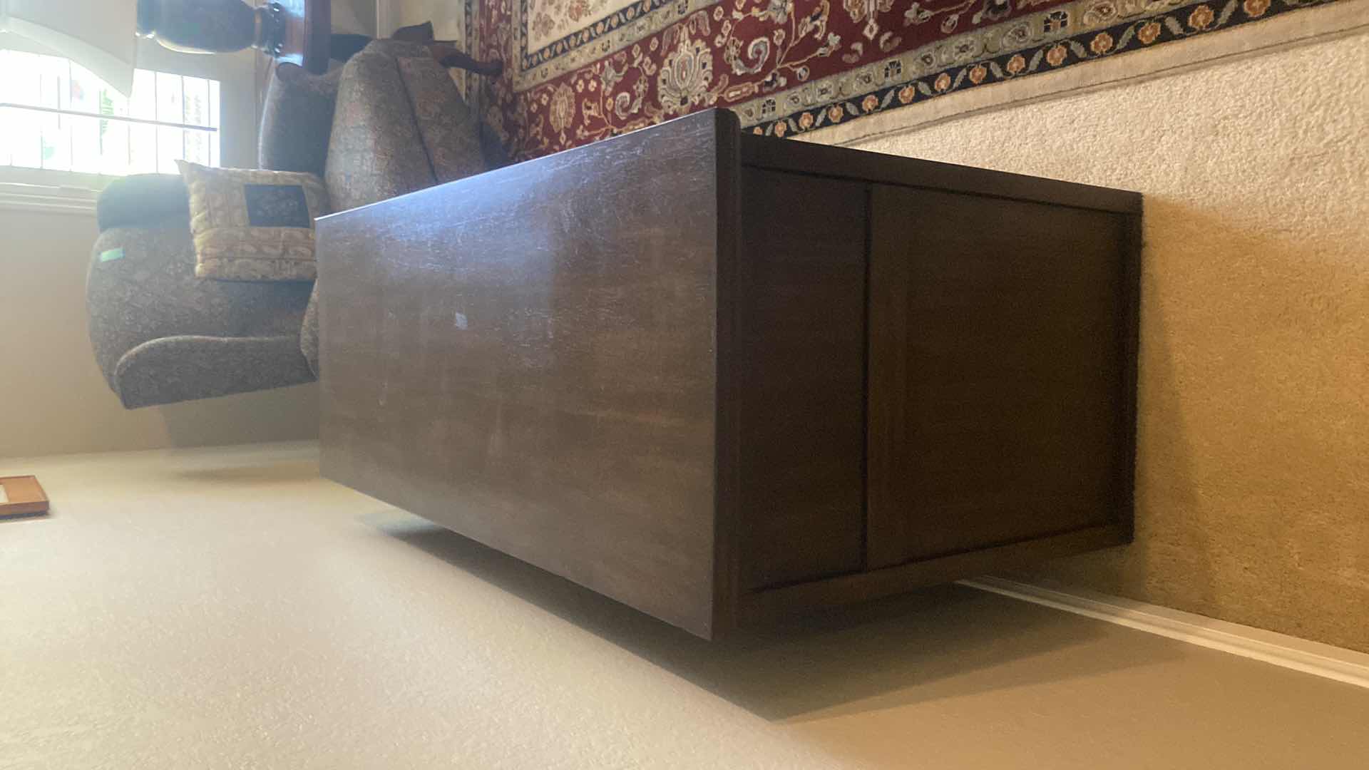 Photo 1 of DARK WOOD ENTERTAINMENT CENTER 20“ x 50“ H29 1/2”