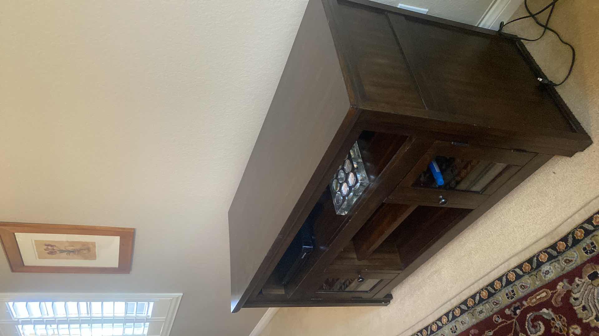 Photo 1 of DARK WOOD ENTERTAINMENT CENTER 20“ x 50“ H29 1/2”