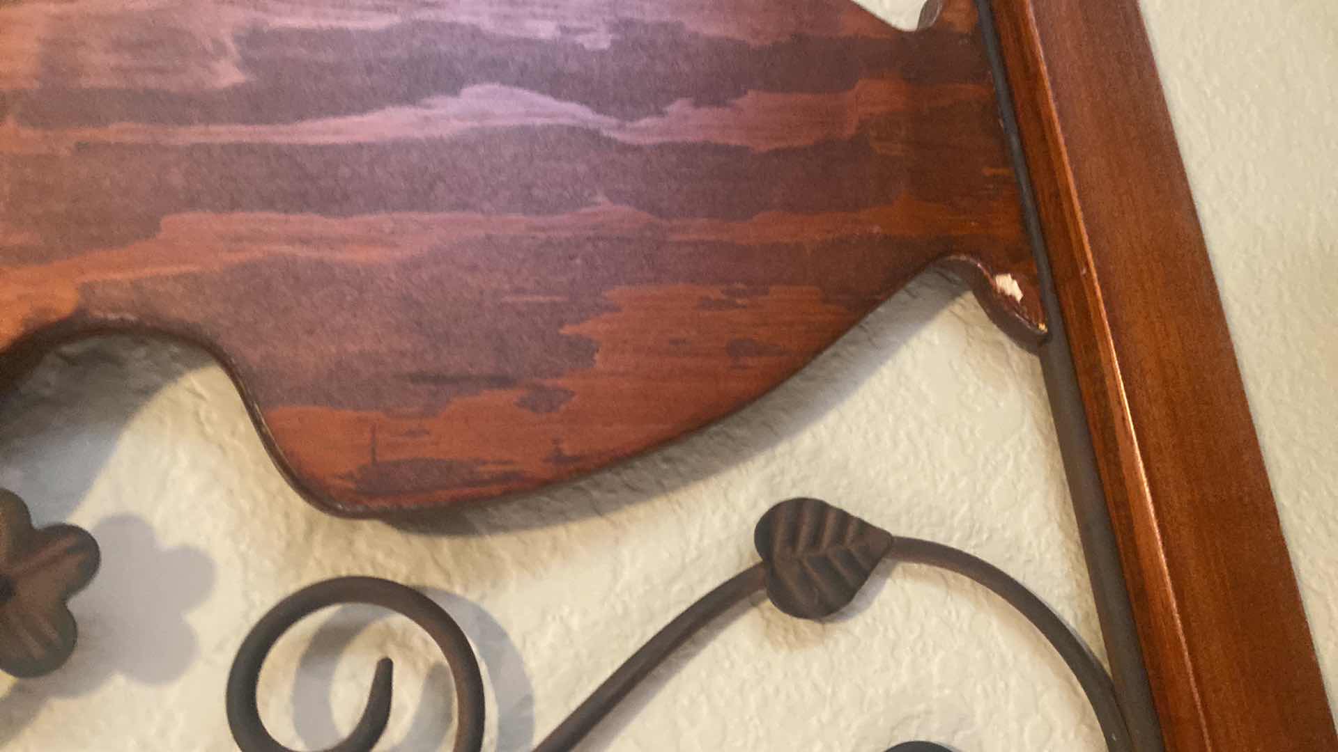 Photo 1 of WOOD & IRON FLORAL WALL PLAQUE 17 1/2” x 23”