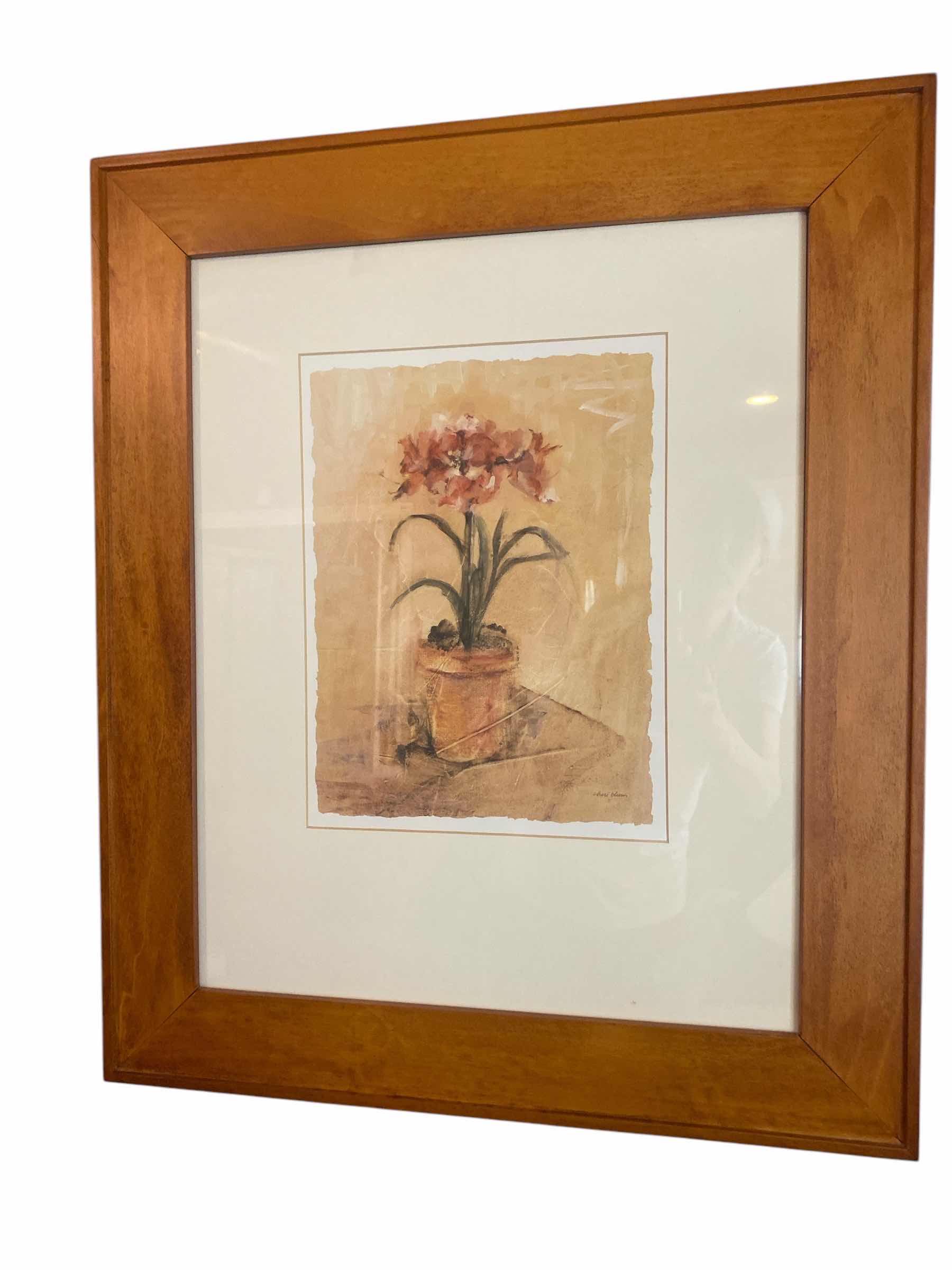 Photo 1 of WOOD FRAMED FLORAL PRINT ARTWORK 21“ x 25“