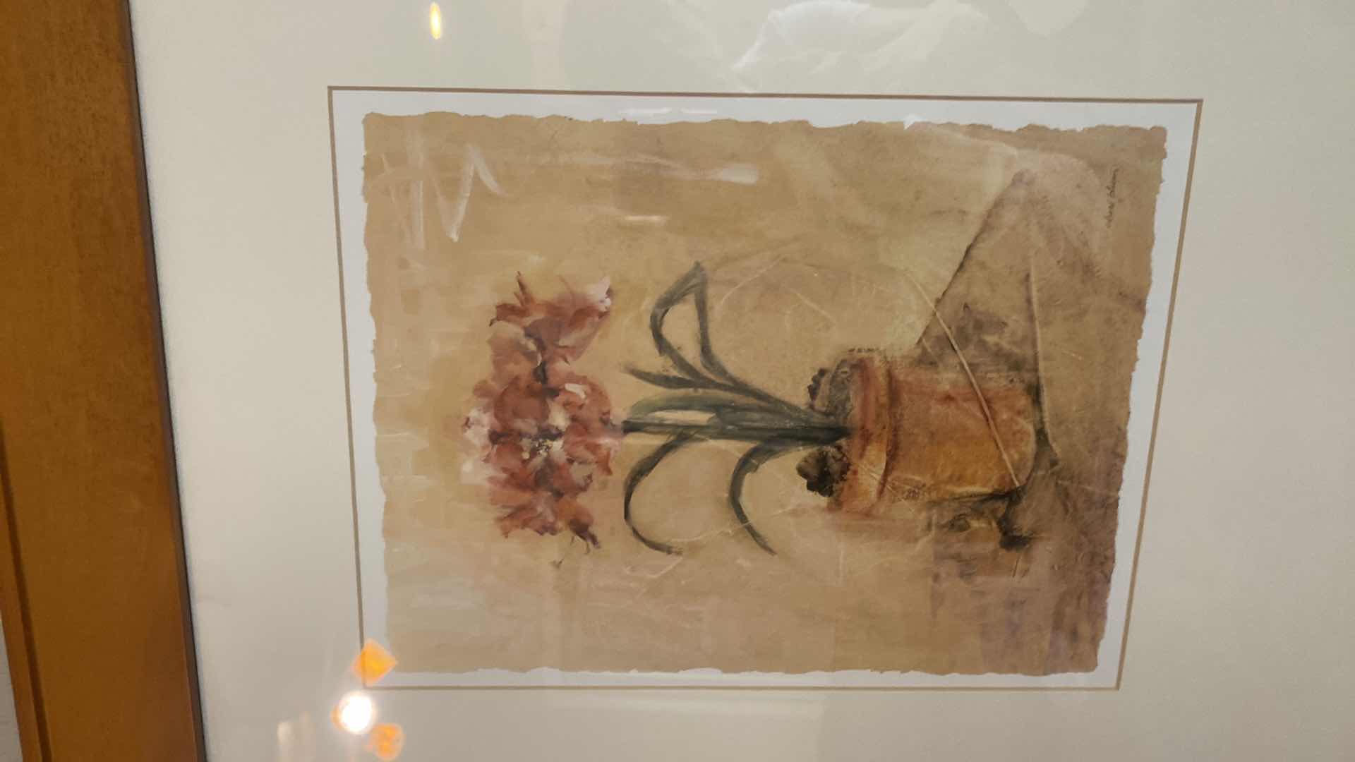 Photo 1 of WOOD FRAMED FLORAL PRINT ARTWORK 21“ x 25“