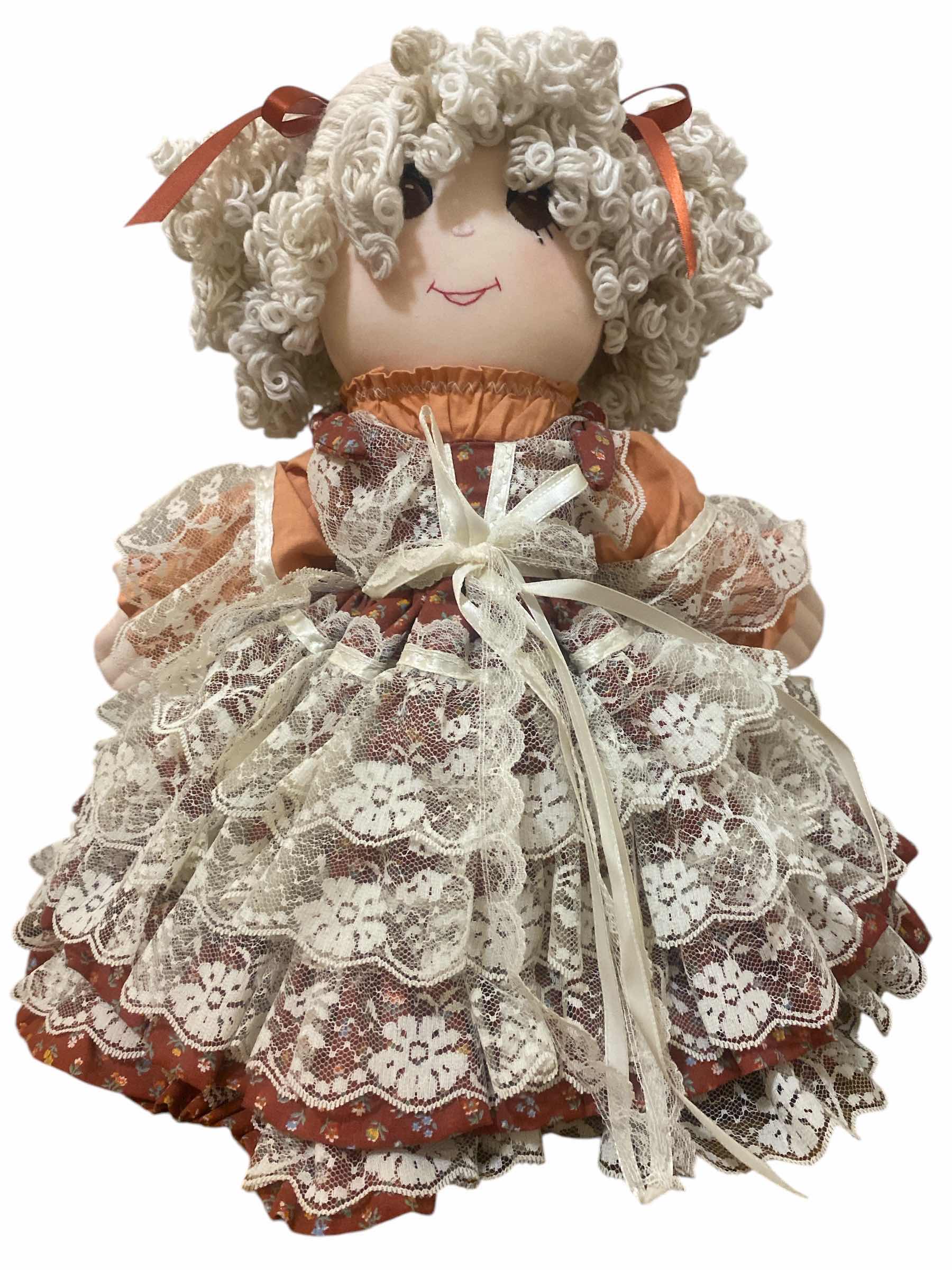 Photo 1 of VINTAGE HANDMADE DOLL 15“ x 16“