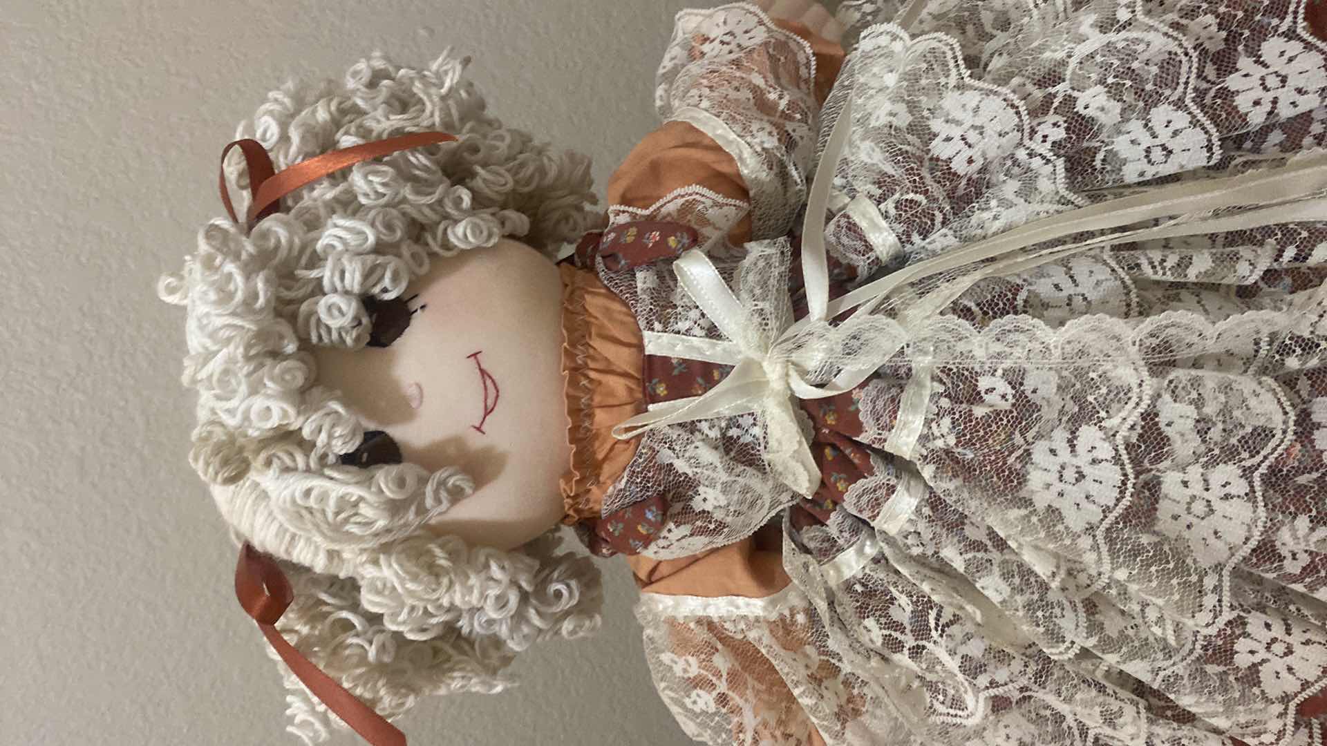 Photo 1 of VINTAGE HANDMADE DOLL 15“ x 16“