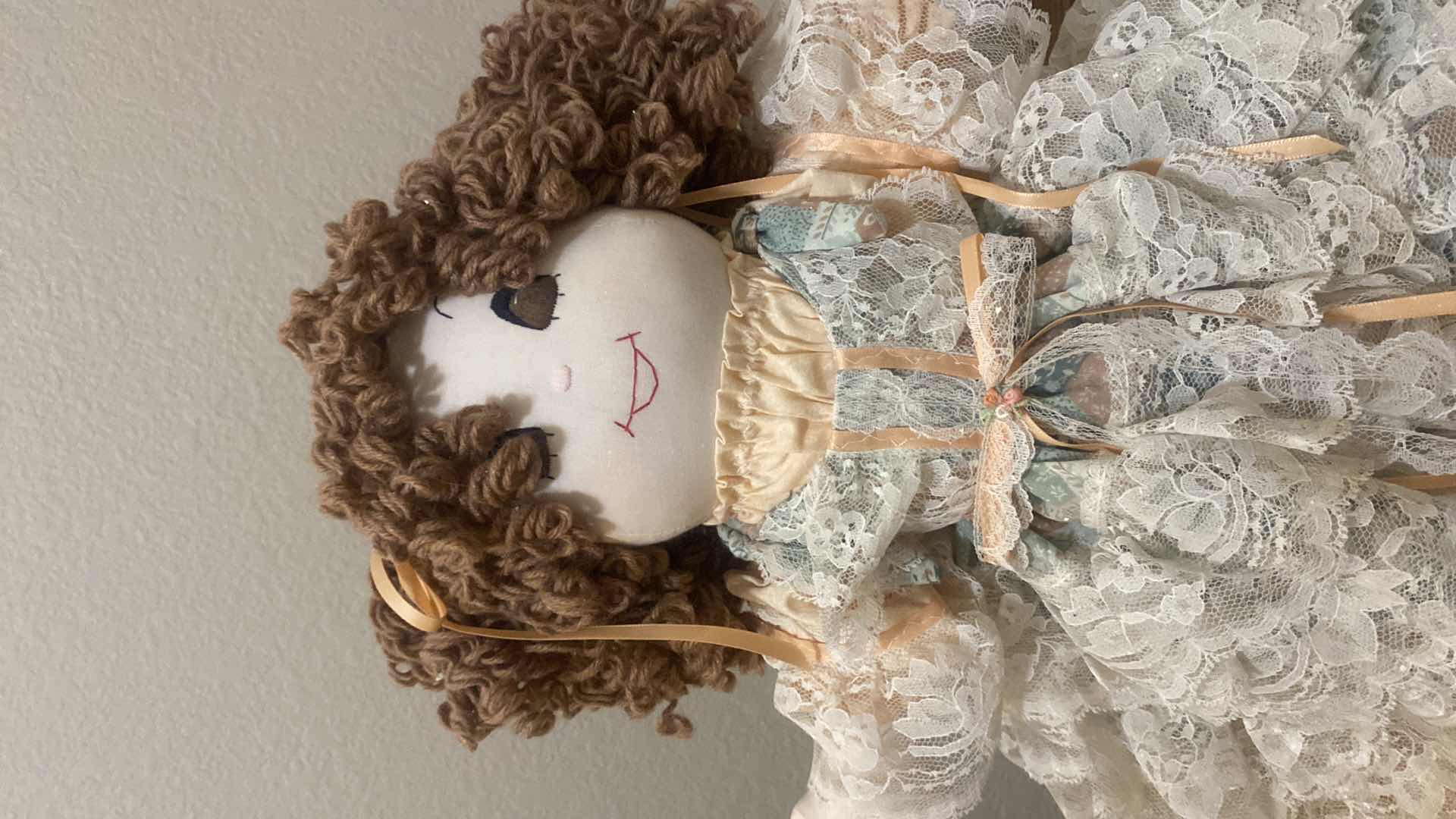 Photo 1 of VINTAGE HANDMADE DOLL 15“ x 16“
