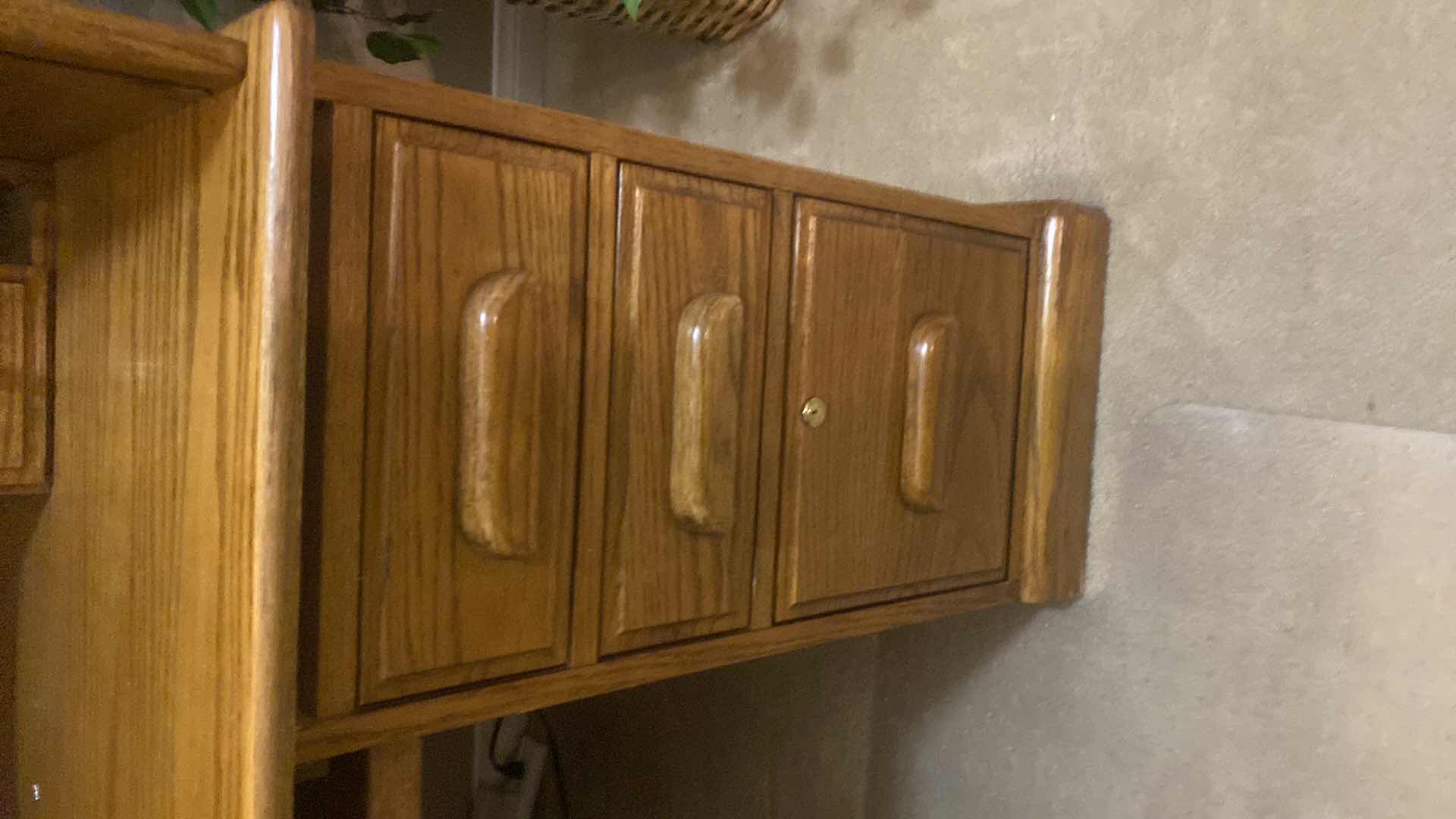 Photo 1 of OAK ROLL TOP DESK 57” x 35” H53” (DESK ONLY COMPUTERS NOT FOR SALE)