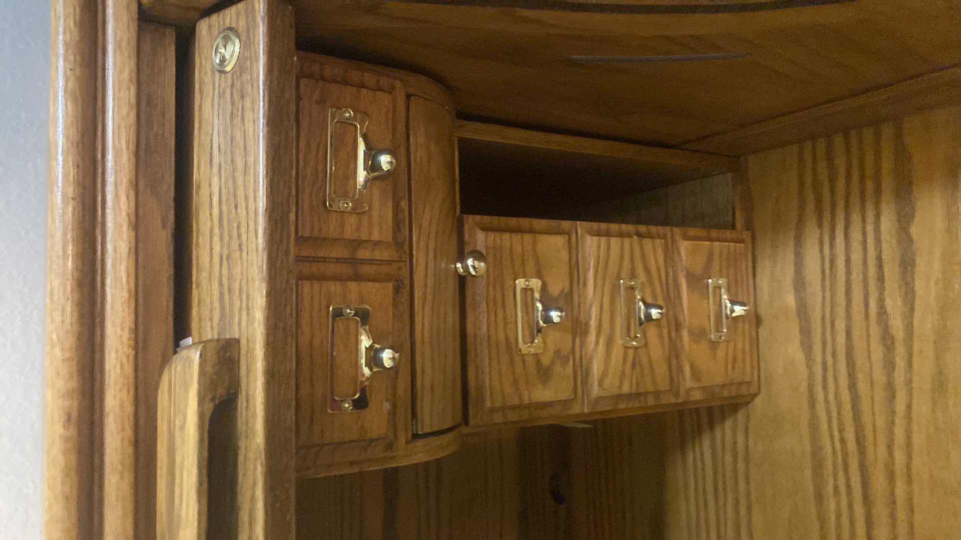 Photo 1 of OAK ROLL TOP DESK 57” x 35” H53” (DESK ONLY COMPUTERS NOT FOR SALE)