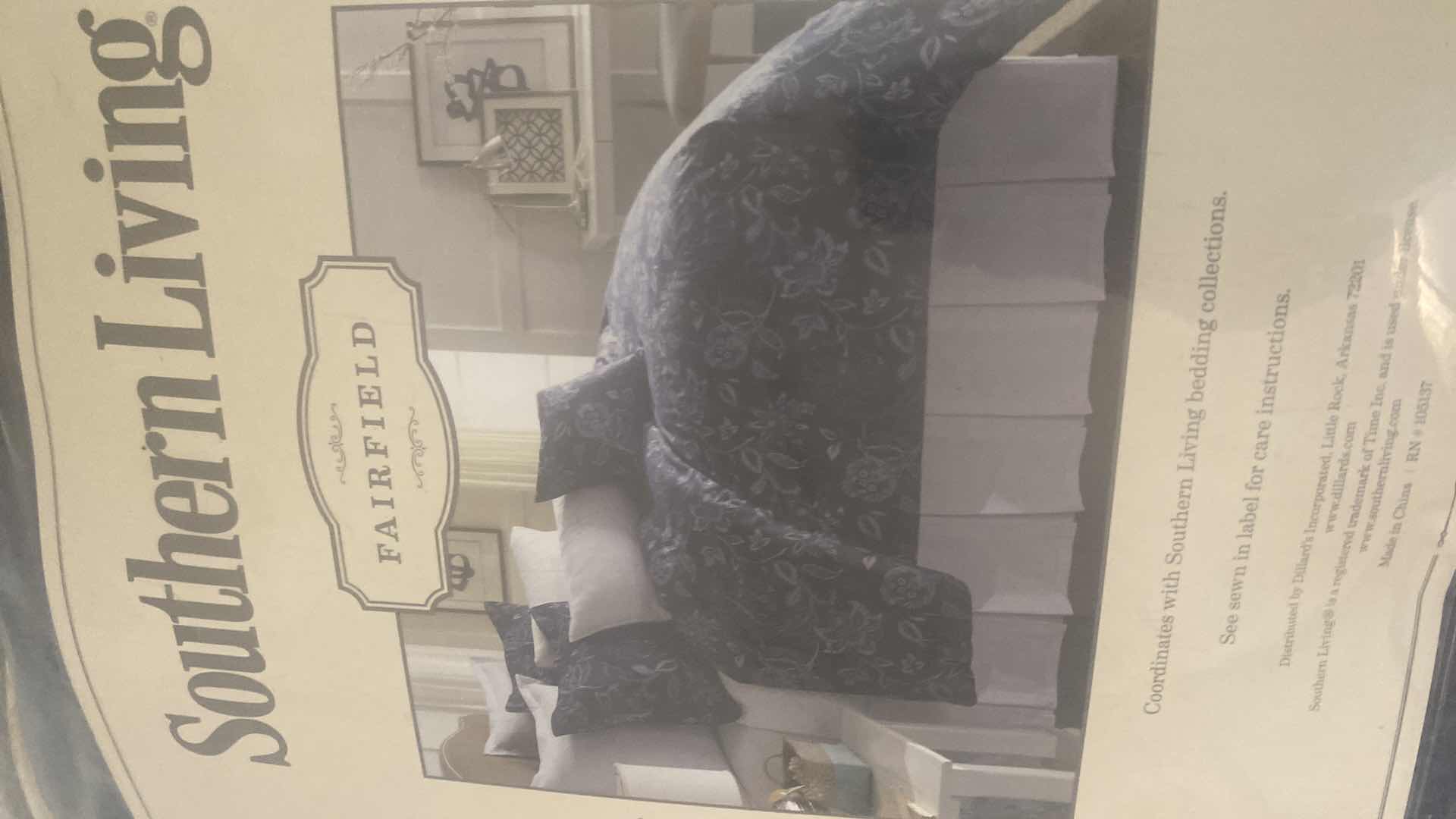 Photo 1 of NEW SOUTHERN LIVING NAVY BLUE KING COMFORTER 3 PIECE SET FROM DILLARDS