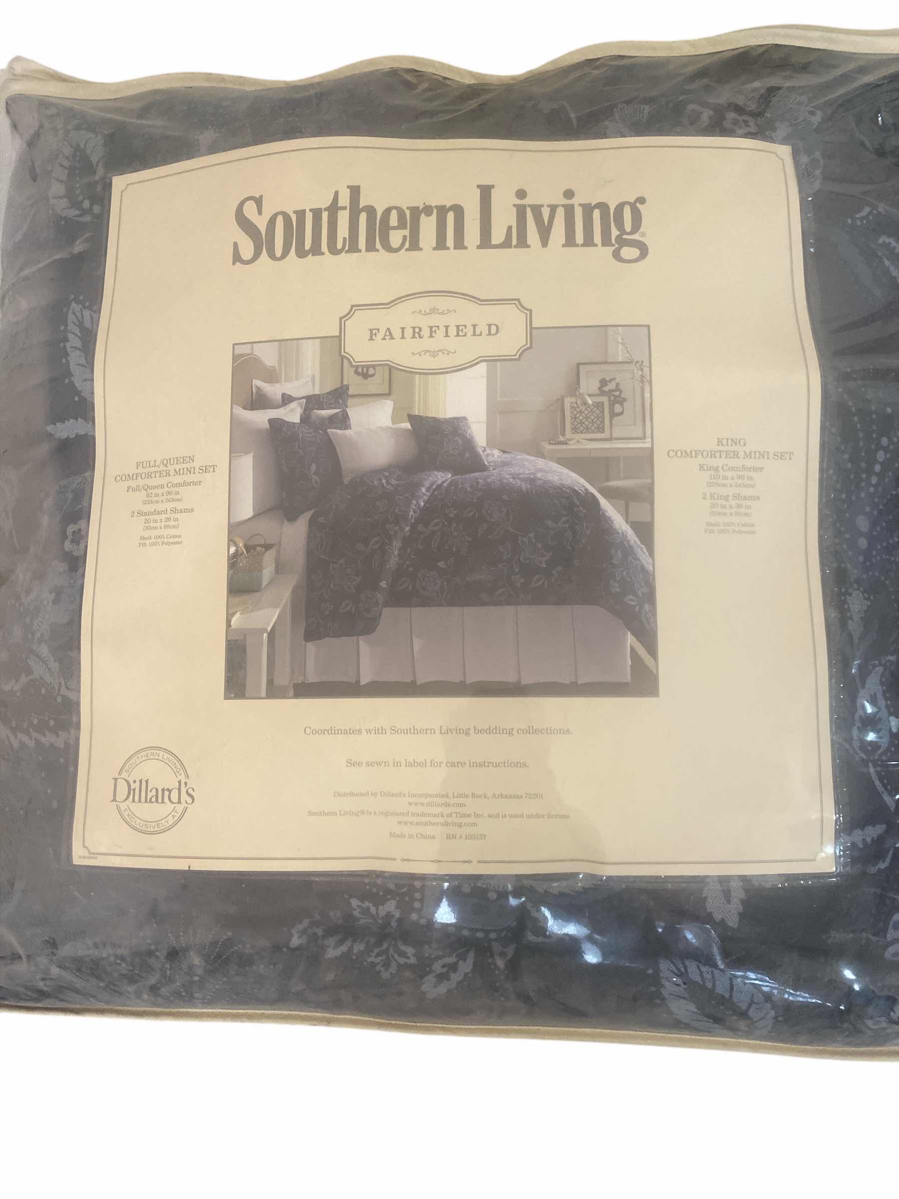 Photo 1 of NEW SOUTHERN LIVING NAVY BLUE KING COMFORTER 3 PIECE SET FROM DILLARDS