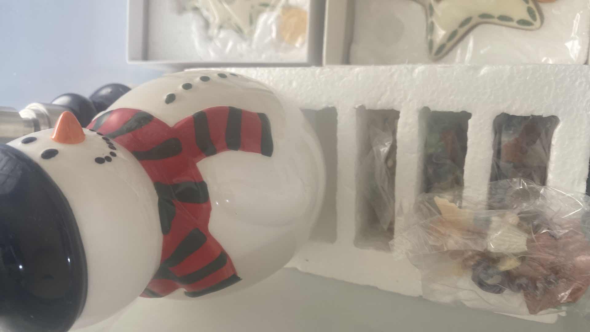 Photo 1 of TOTE WITH HUMMEL LENOX CHRISTMAS ORNAMENTS & MORE