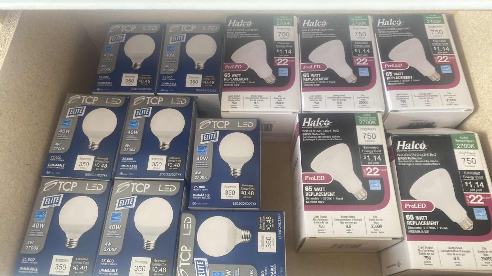 Photo 1 of CONTENTS OF 3 DRAWERS - BULBS & HOME REPAIR