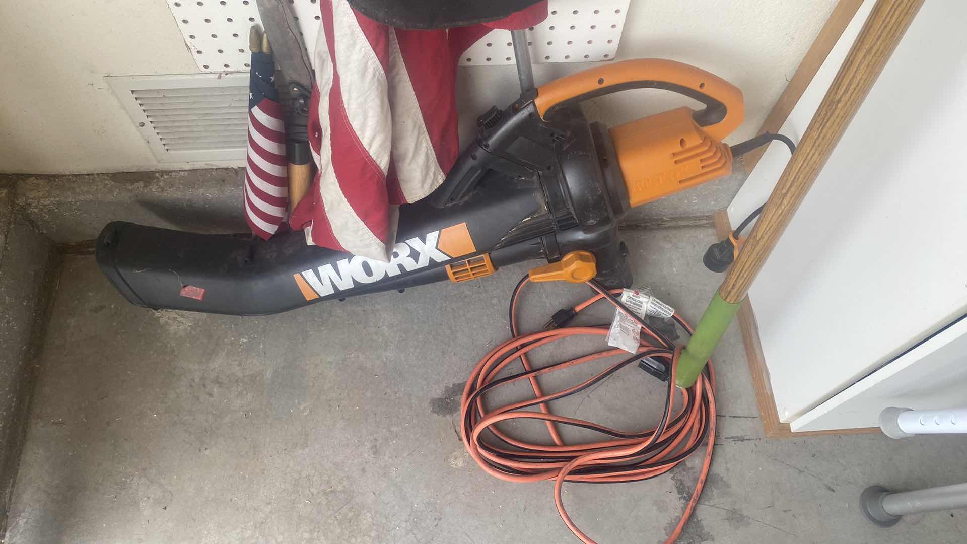 Photo 1 of WORX ELECTRIC BLOWER HEDGE TRIMMERS & RAKE FLAGS & EXTENSION CORD