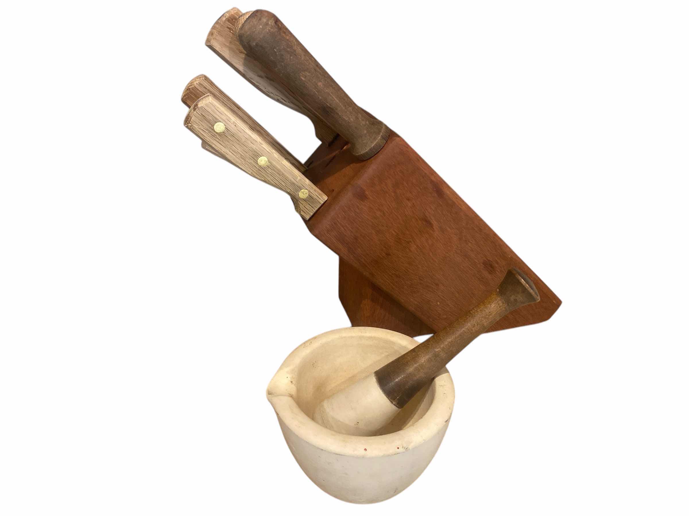 Photo 1 of HOMESTEAD 7 PIECE KNIFE SET & MORTAR & PESTAL