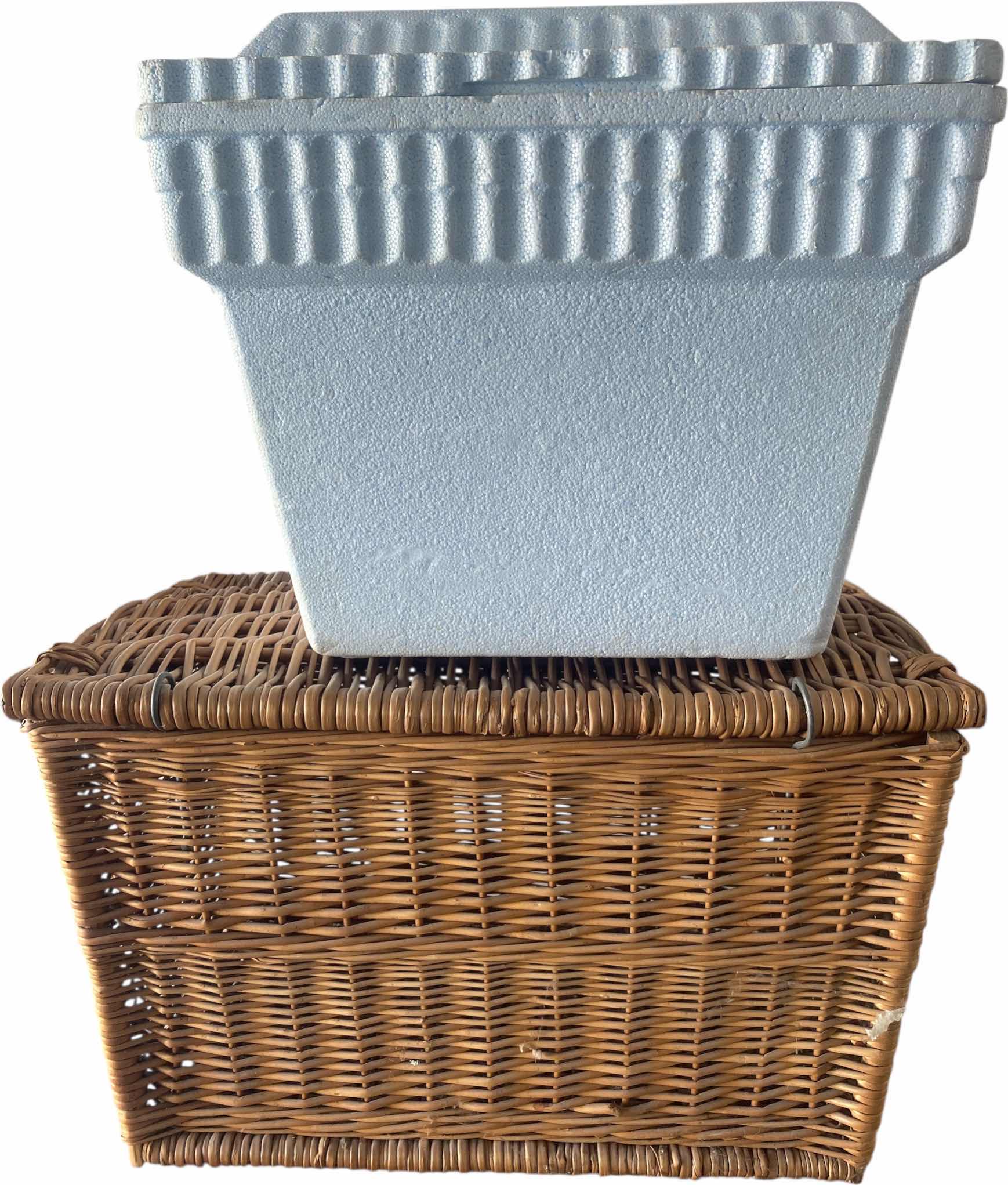 Photo 1 of WE CKER BASKET & STYROFOAM ICE CHEST 22” x 14” x 14”