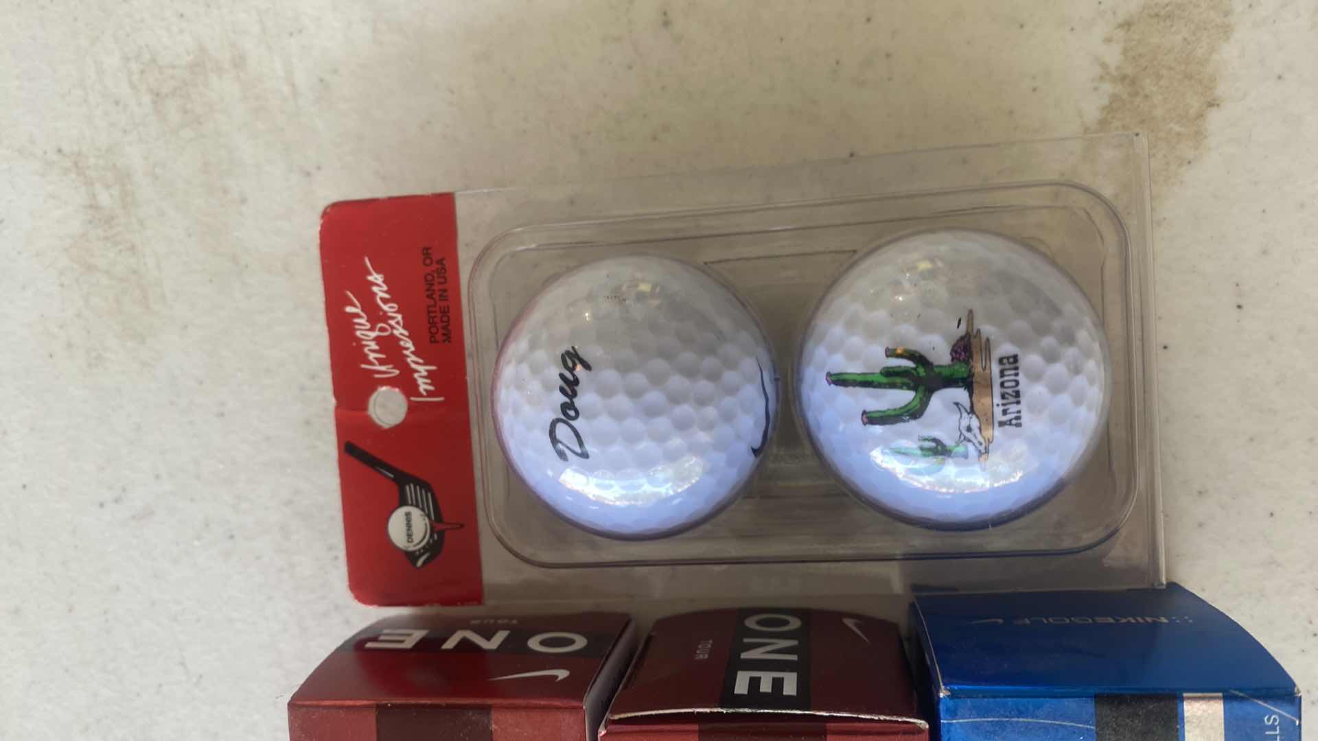 Photo 1 of NEW 3 BOXES GOLF BALLS & UNIQUE IMPRESSIONS AZ BALLS & TEES