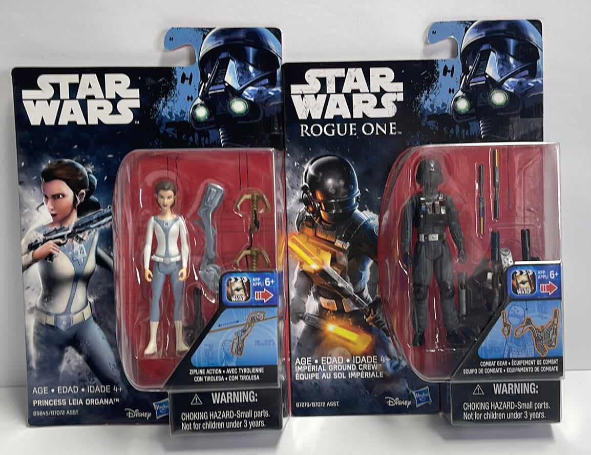 Photo 1 of NIB STAR WARS ROGUE ONE  CHIRRUT IMWE & REBEL PRINCESS LEIA ORGANA - TOTAL RETAIL PRICE $25.99