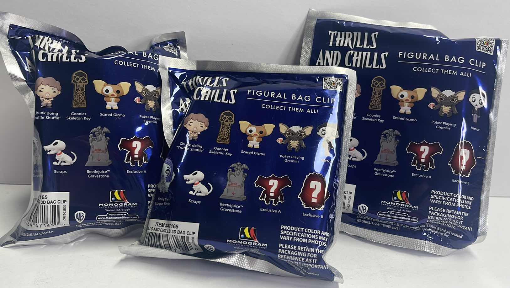 Photo 2 of NIB 3 THRILLS AND CHILLS FIGURAL BAG CLIPS RETAIL VALUE $35.00