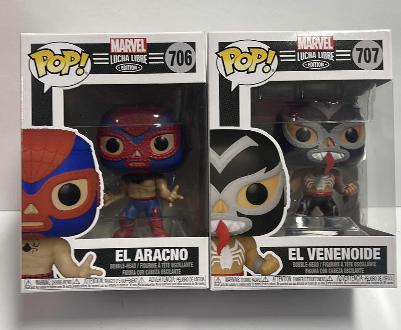 Photo 1 of NIB FUNKO POP MARVEL LUCHA LIBRRE EDITION SERIES “EL ARACNO & EL VENENOIDE”- RETAIL PRICE $ 23.00