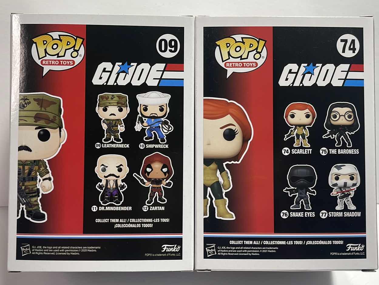 Photo 2 of NIB FUNKO POP RETRO TOYS SERIES GI.JOE  “LEATHER NECK & SCARLETT” - RETAIL PRICE $28.00