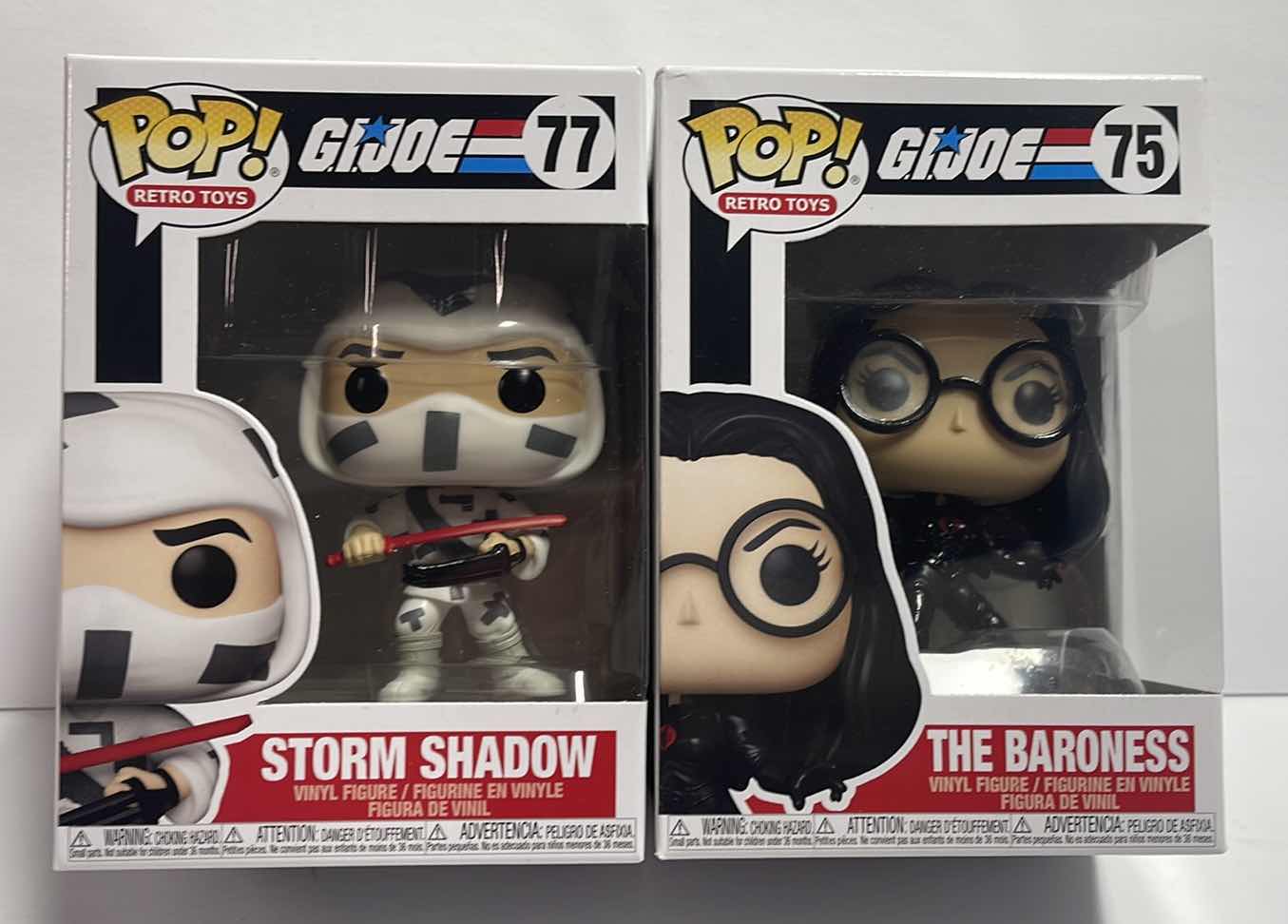 Photo 1 of NIB FUNKO POP RETRO TOYS SERIES GI.JOE “STORM SHADOW & THE BARONESS” - TOTAL RETAIL PRICE $28.00