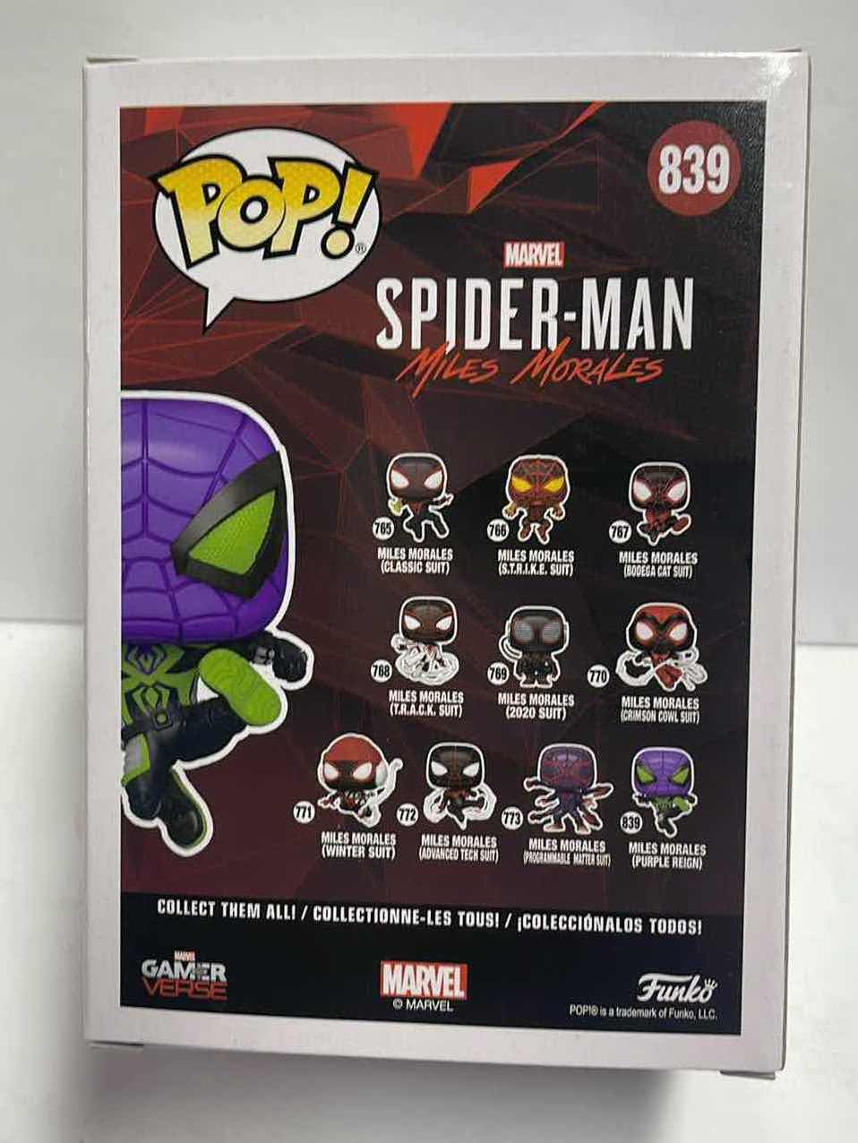 Photo 2 of NIB FUNKO POP MARVEL SPIDER-MAN SERIES GAMERVERSE “MILES MORALES ”- TOTAL RETAIL PRICE $45.00