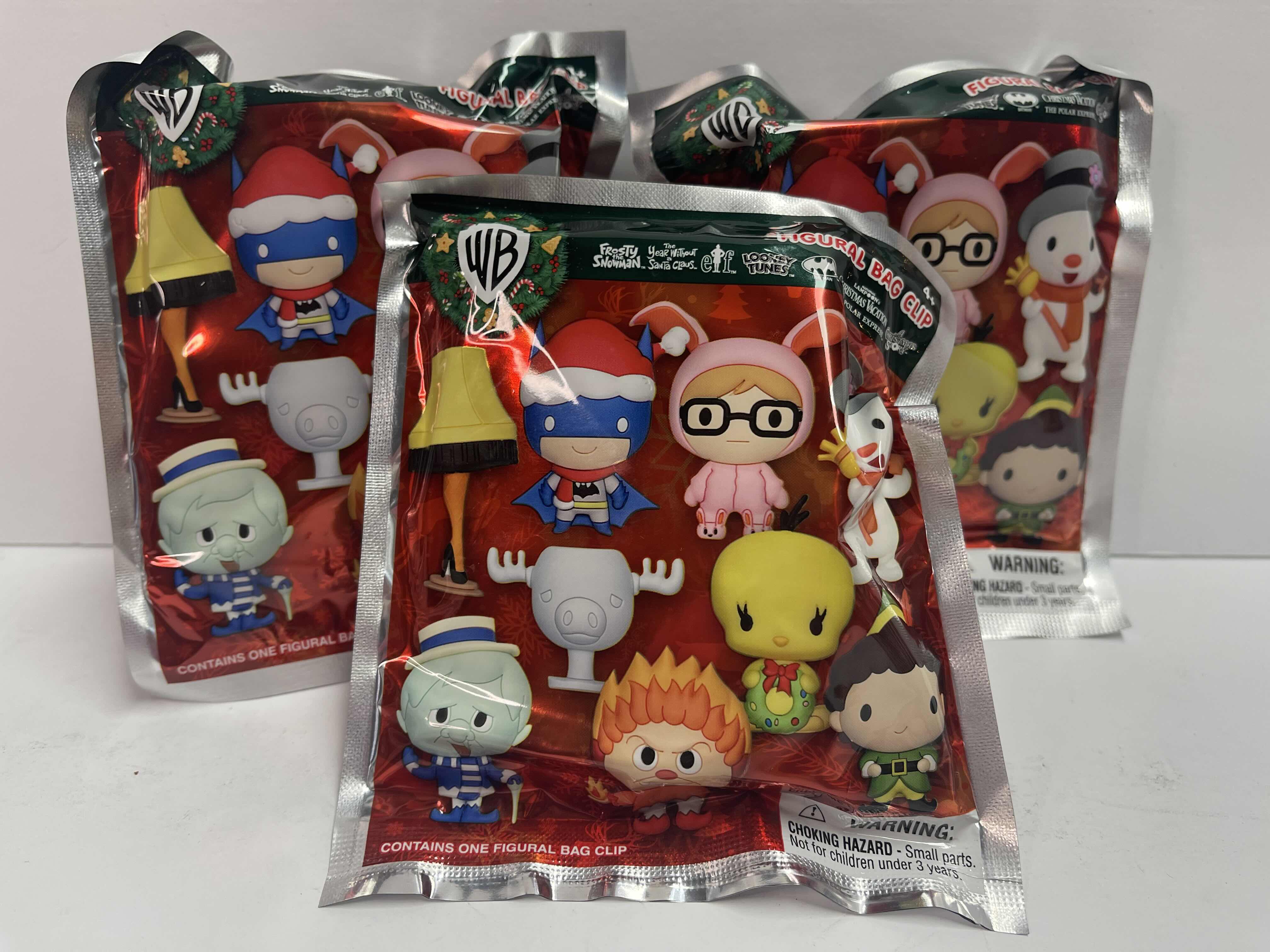 Photo 1 of NIB 3 WARNER BROTHERS HOLIDAY FIGURAL BAG CLIPS - TOTAL RETAIL PRICE $ 34.00