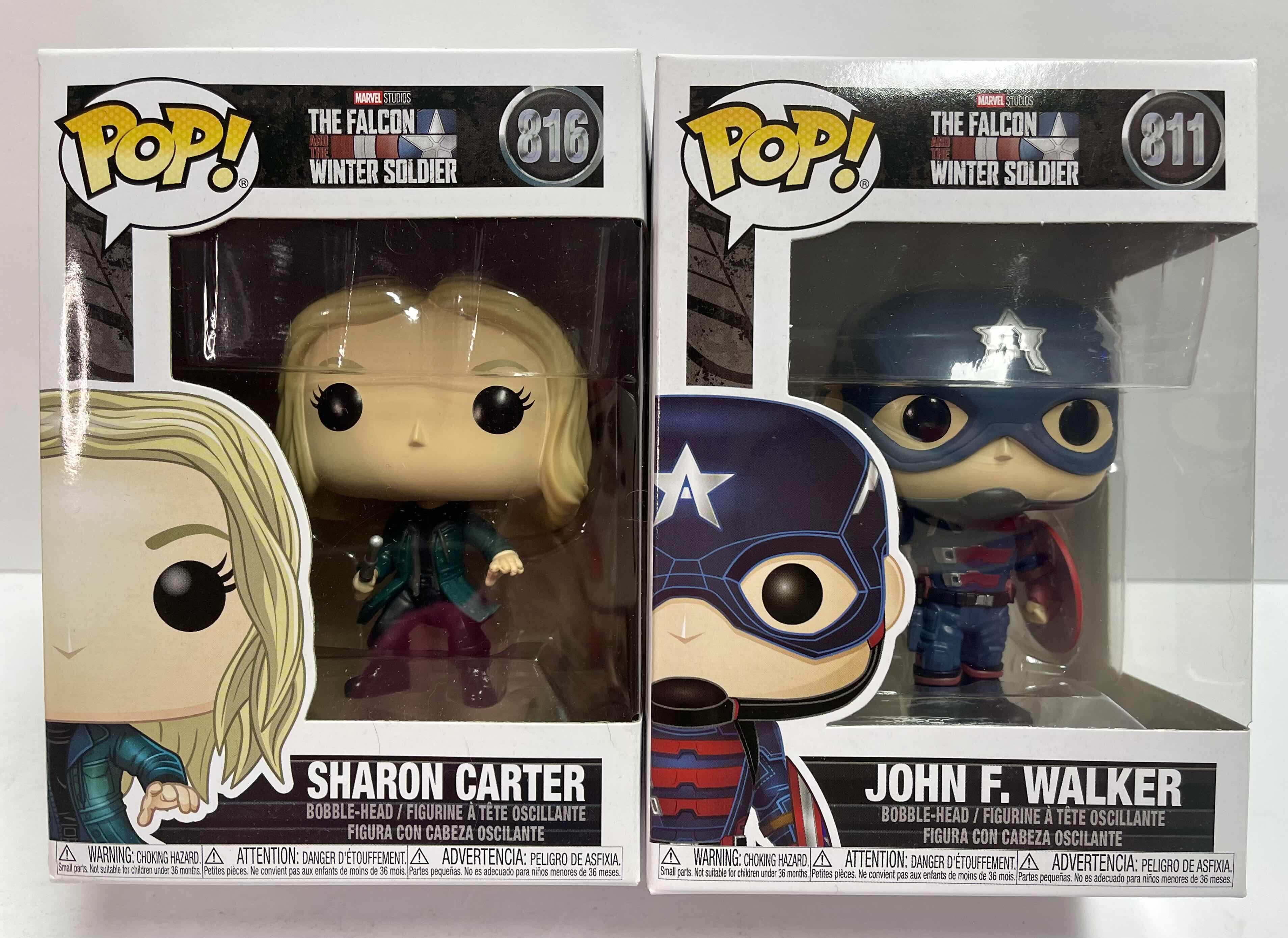 Photo 1 of NIB FUNKO POP MARVEL SERIES THE FALCON WINTER SOLDIER
"SHARON CARTER & JOHN F WALKER”
TOTAL RETAIL PRICE $26.99