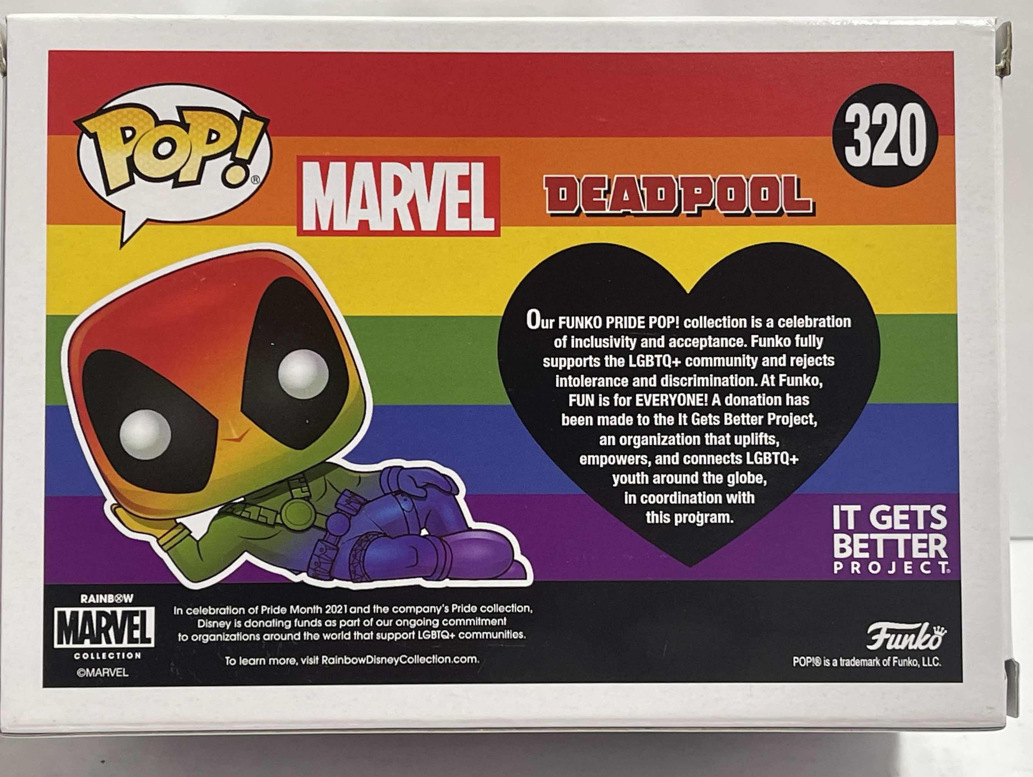 Photo 2 of NIB FUNKO POP MARVEL PRIDE RAINBOW SERIES DEADPOOL - RETAIL PRICE $27.99