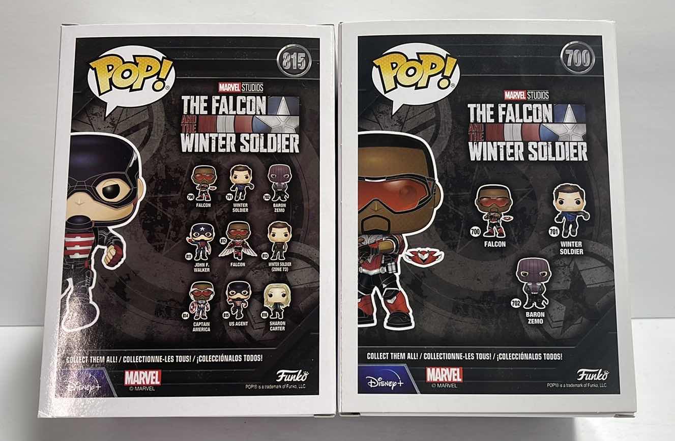 Photo 2 of NIB FUNKO POP MARVEL SERIES THE FALCON WINTER SOLDIER
"FALCON w/JET & US AGENT”
- TOTAL RETAIL PRICE $26.99