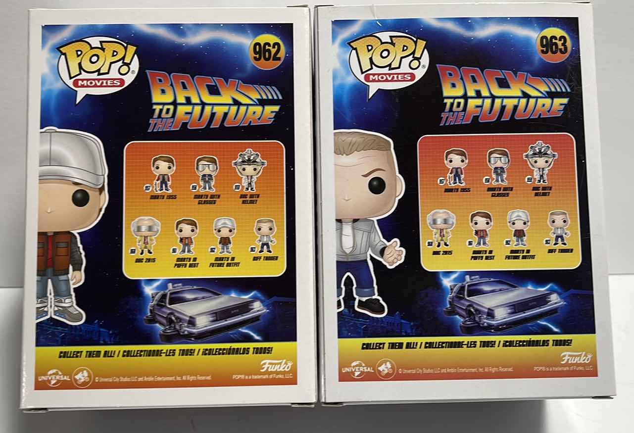 Photo 2 of NIB FUNKO POP MOVIE SERIES BACK TO THE FUTURE “MARTY IN FUTURE OUTFIT & BIFF TANNER “ - TOTAL RETAIL PRICE $26.00