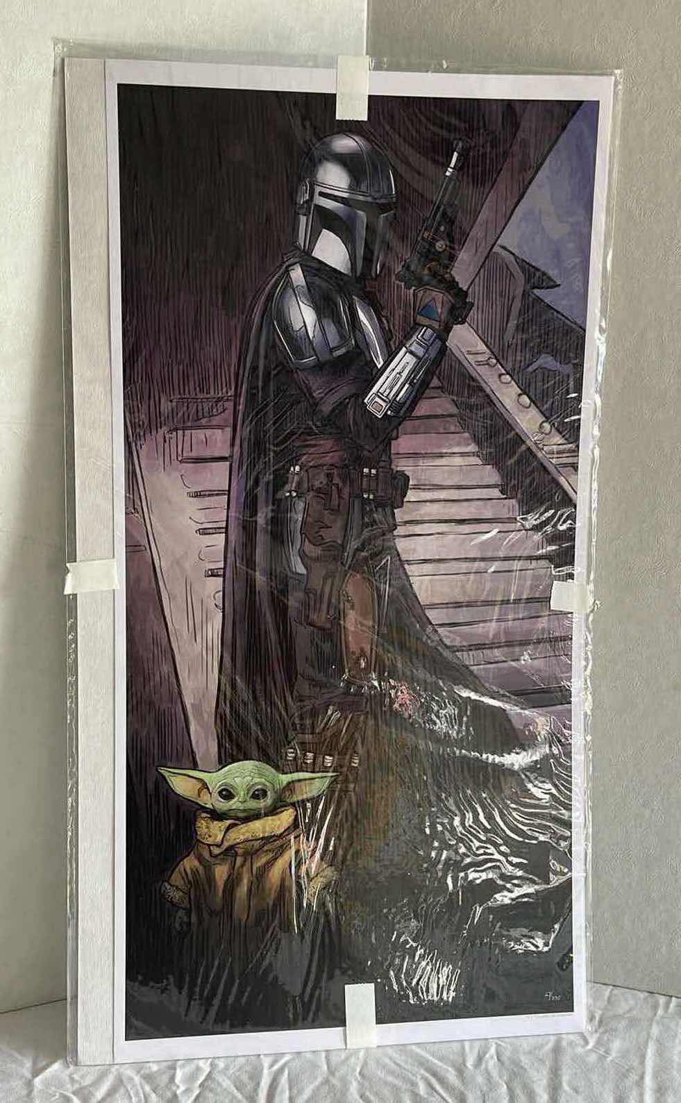 Photo 1 of STAR WARS THE MANDALORIAN LITHOGRAPH A FOUNDLING IN YOUR CARE MSRP $45.99