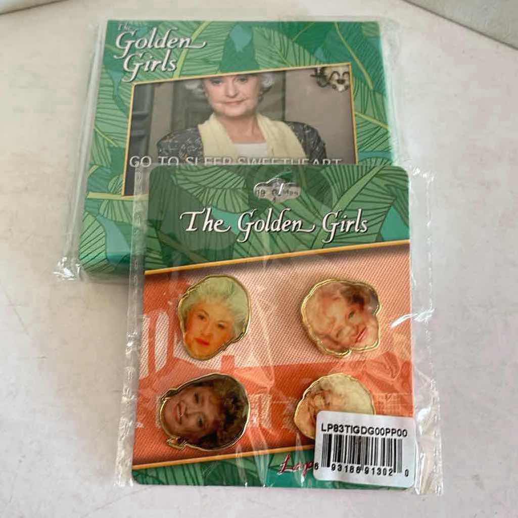 Photo 1 of GOLDEN GIRLS COASTER SET AND COLLECTABLE PIN SET