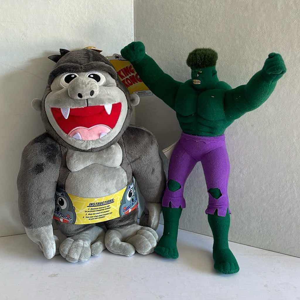 Photo 1 of KING KING BATTERY OPERATED PLUSH & MARVELS THE HULK PLUSH