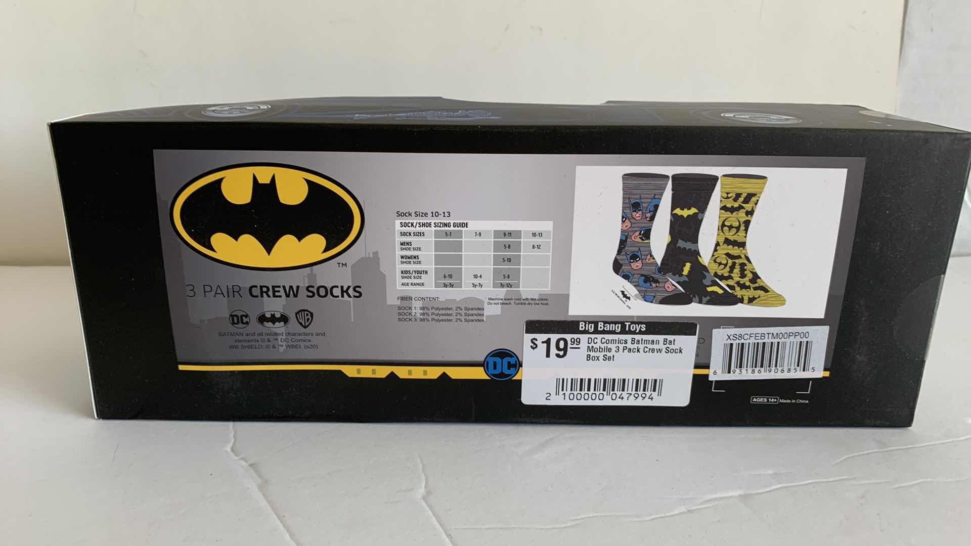 Photo 2 of BATMAN SET OF 3 PAIRS OF SOCKS NIB $20