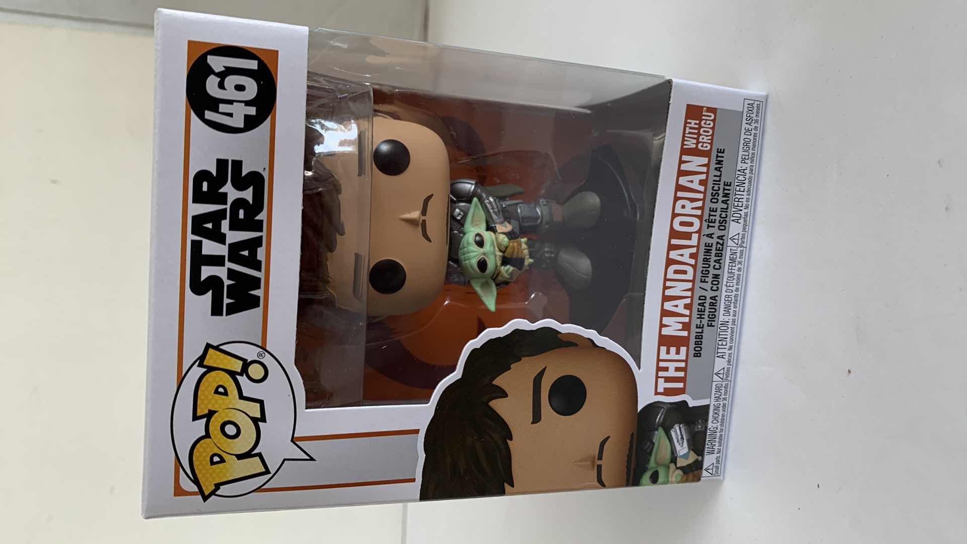 Photo 1 of NEW FUNKO POP STAR WARS #461 “THE MANDALORIAN WITH GROGU” BOBBLEHEAD VINYL FIGURE 