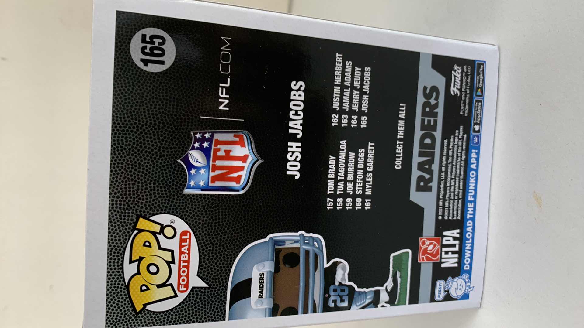 Photo 2 of FUNKO POP #165 NFL LAS VEGAS RAIDERS JOSH JACOBS NIB $40