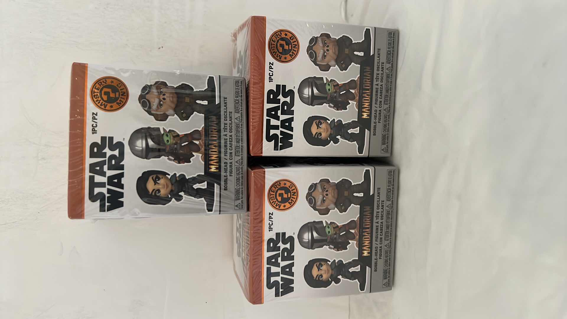 Photo 1 of NEW 3-PACK FUNKO STAR WARS MANDALORIAN MYSTERY MINIS BOBBLE-HEAD VINYL FIGURE