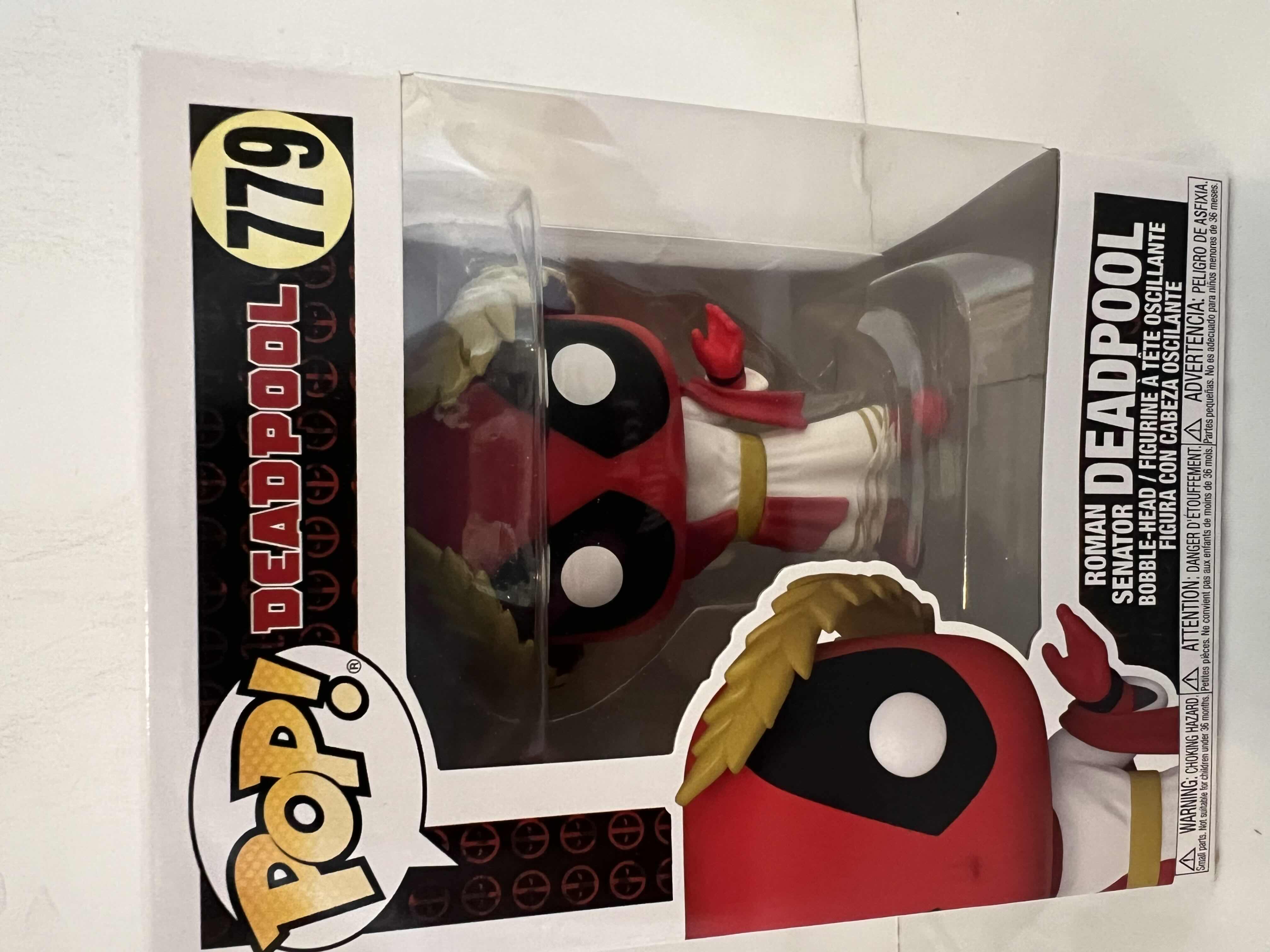 Photo 1 of NIB FUNKO POP! MARVEL DEADPOOL “ROMAN SENATOR ” BOBBLE-HEAD FIGURE #779