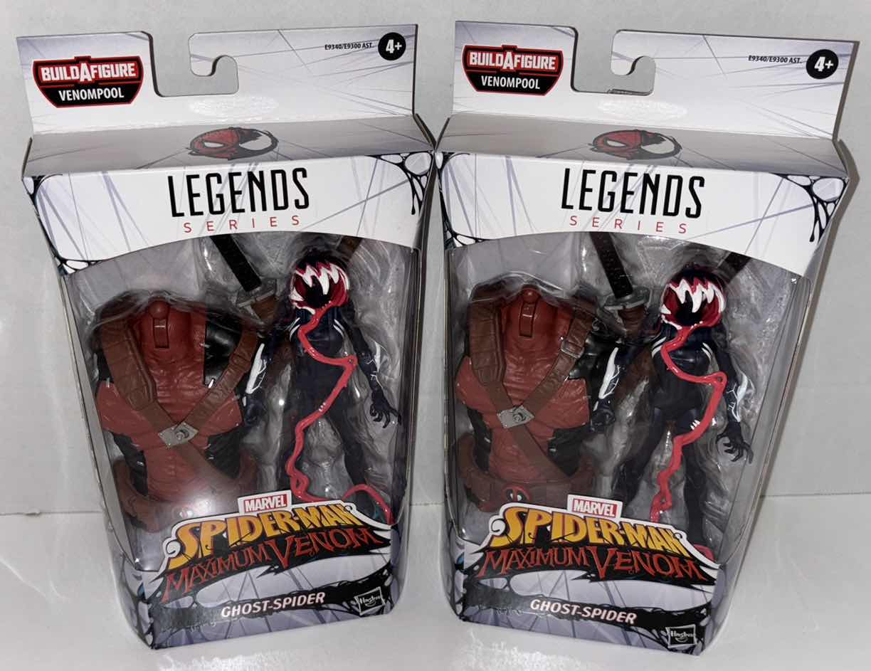 Photo 1 of NEW 2-PACK HASBRO LEGENDS SERIES MARVEL SPIDER-MAN MAXIMUM VENOM ACTION FIGURE, “GHOST-SPIDER”