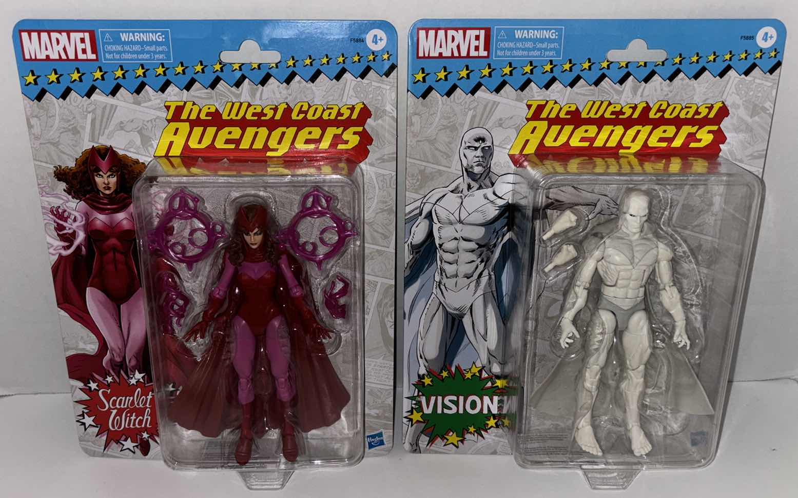 Photo 1 of NEW 2-PACK HASBRO MARVEL LEGENDS RETRO SERIES 6” ACTION FIGURES, THE WEST COAST AVENGERS “THE VISION” & “SCARLET WITCH”