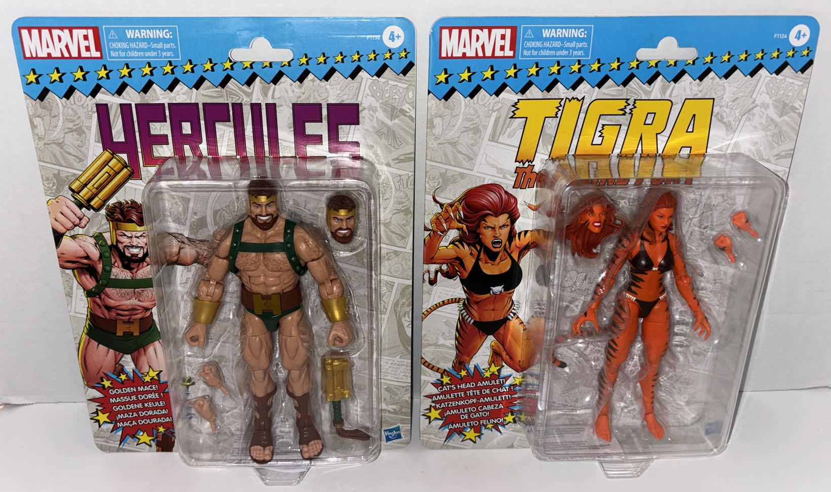 Photo 1 of NEW 2-PACK HASBRO MARVEL LEGENDS 6” ACTION FIGURES, “HERCULES” & “TIGRA” THE FELINE FURY