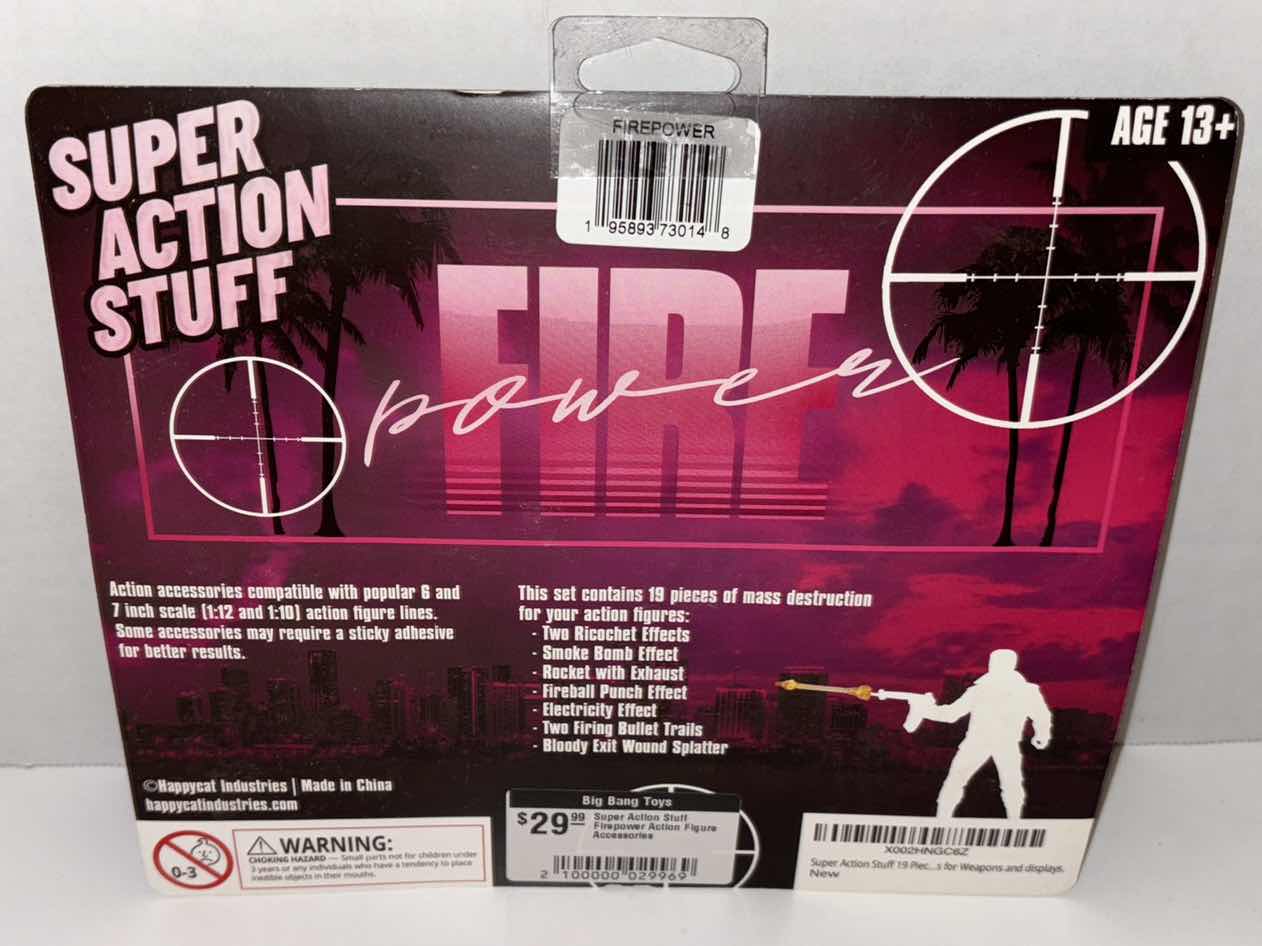 Photo 4 of NEW 2-PACK HAPPYCAT INDUSTRIES SUPER ACTION STUFF FIREPOWER & BAG OF VIOLENCE ACTION FIGURE ACCESSORY SETS