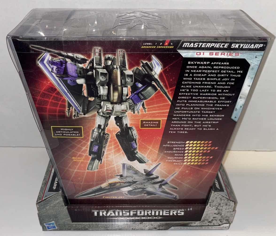 Photo 4 of NEW 2009 HASBRO 25TH ANNIVERSARY 1984-2009 TRANSFORMERS UNIVERSE ROBOTS IN DISGUISE MASTERPIECE SKYWARP WALMART EXCLUSIVE ACTION FIGURE