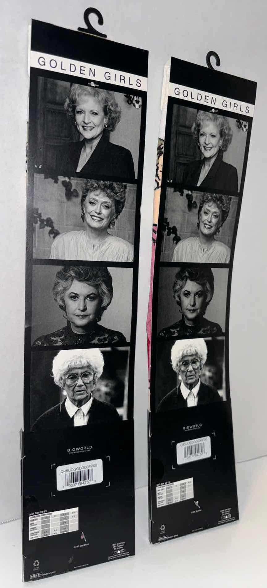 Photo 2 of NEW 2-PACK BIOWORLD THE ANIMIGOS COLLECTION “THE GOLDEN GIRLS ROSE 360” CREW SOCKS (MENS SIZE 8-12)