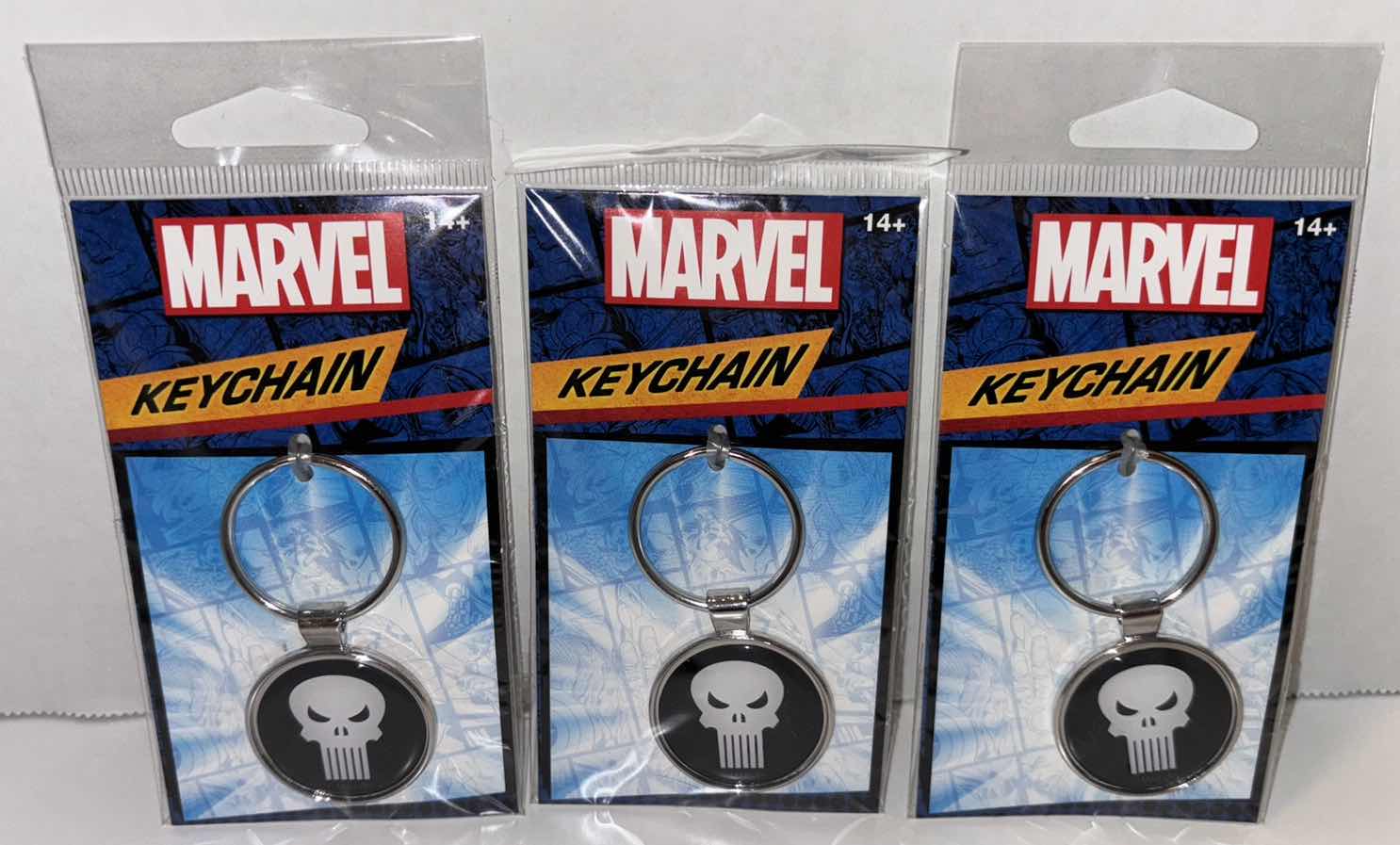 Photo 1 of NEW 3-PACK ATA-BOY MARVEL PUNISHER SKULL KEYCHAIN