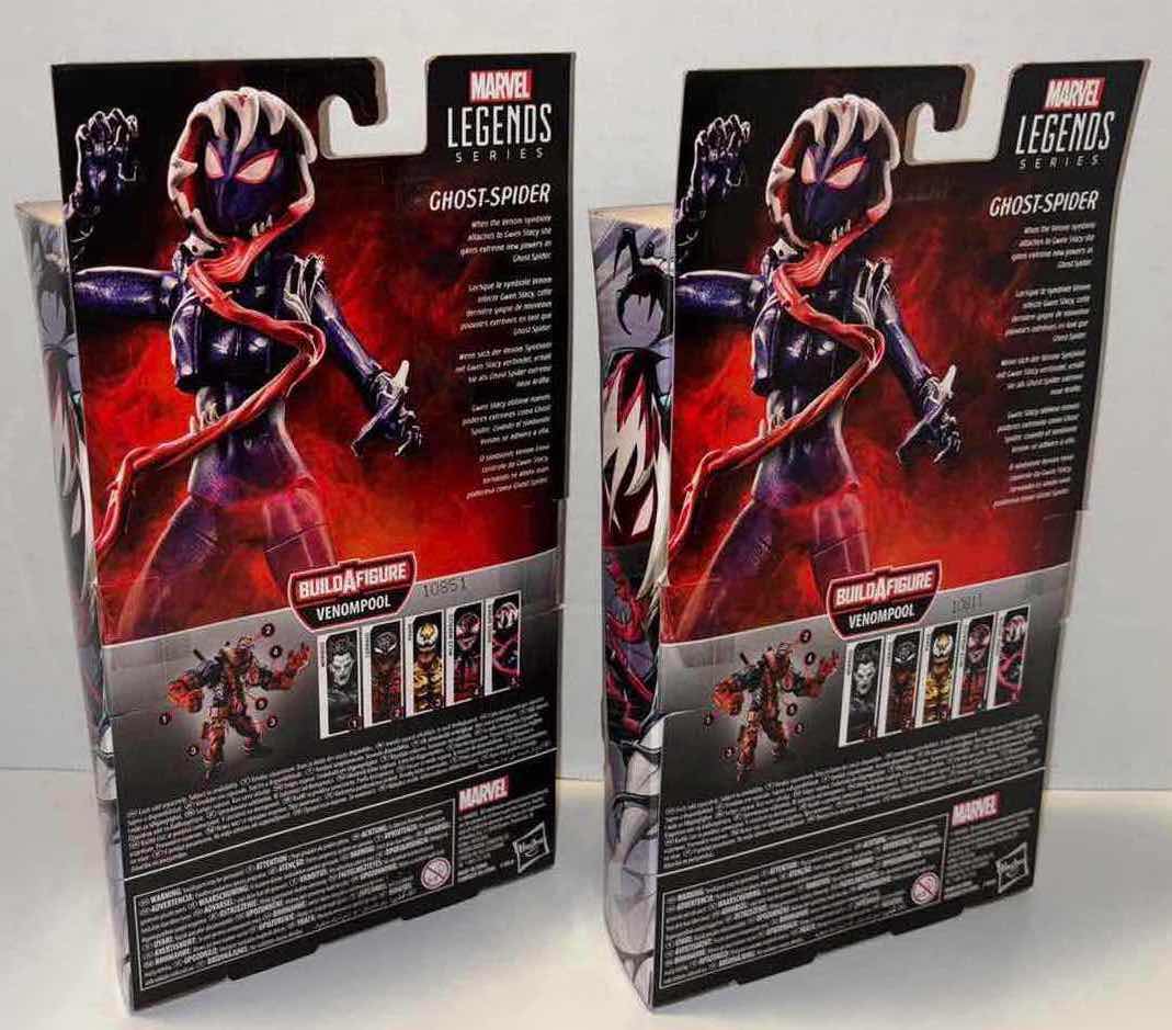 Photo 3 of NEW 2-PACK HASBRO LEGENDS SERIES BAF (VENOMPOOL) MARVEL SPIDER-MAN MAXIMUM VENOM ACTION FIGURE & ACCESSORIES, "GHOST-SPIDER"