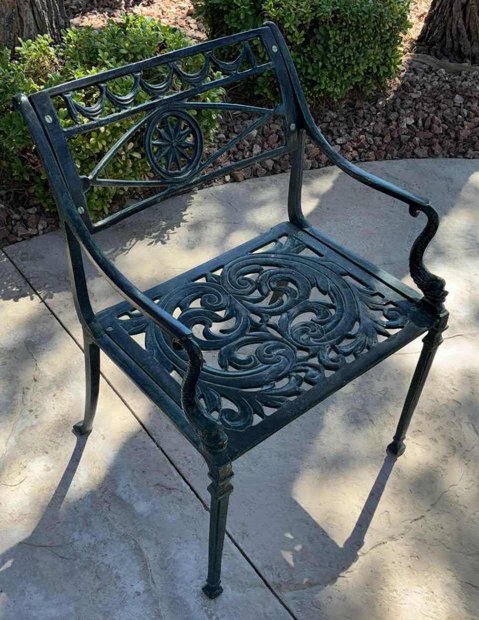 Photo 2 of KENNETH LYNCH & SONS DOLPHIN AND STARS WROUGHT IRON OUTDOOR PATIO DINING 5PC SET